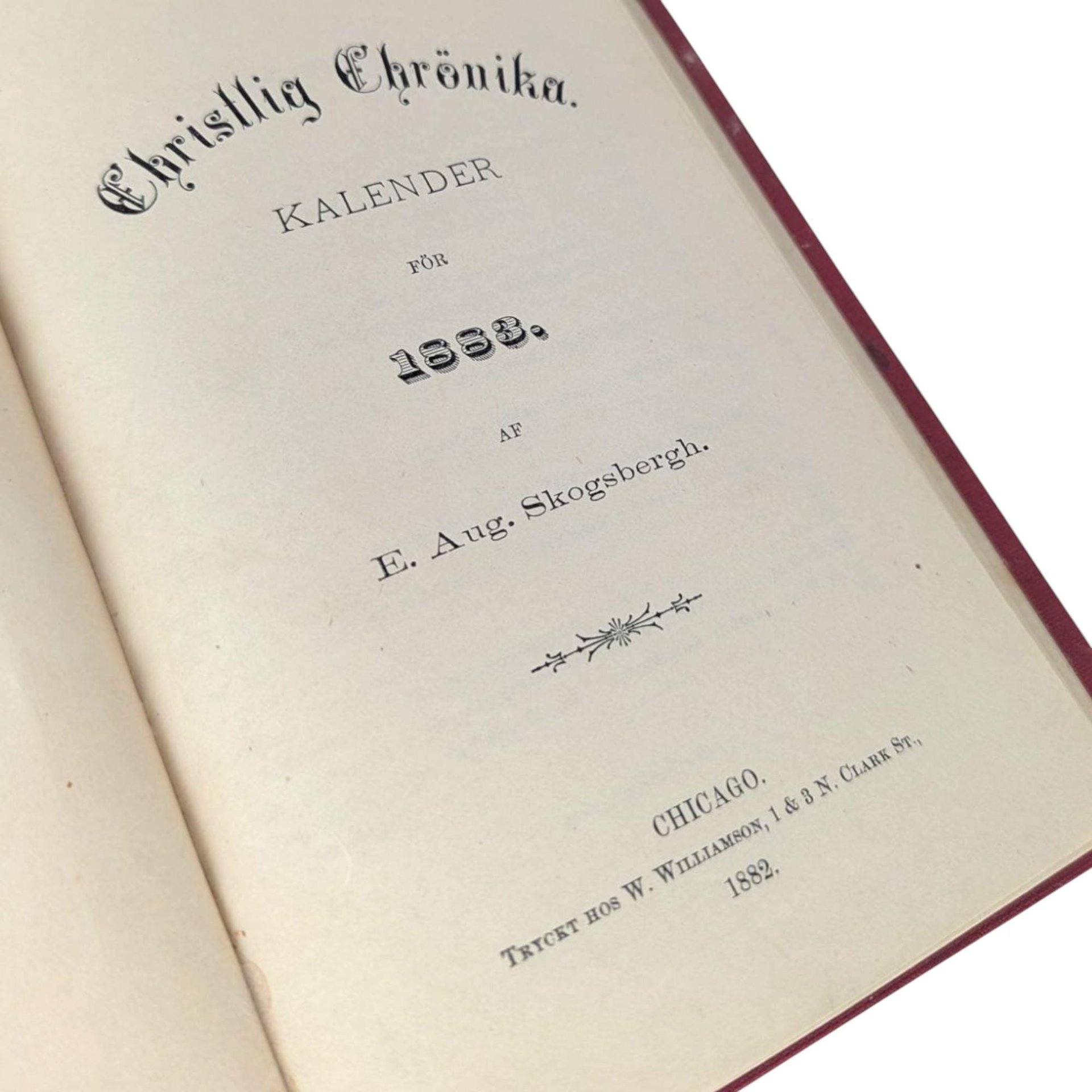 Vintage 1883 Christlig Chrönska Kalender: E. Aug. Skogsbergh Swedish Christian Almanac