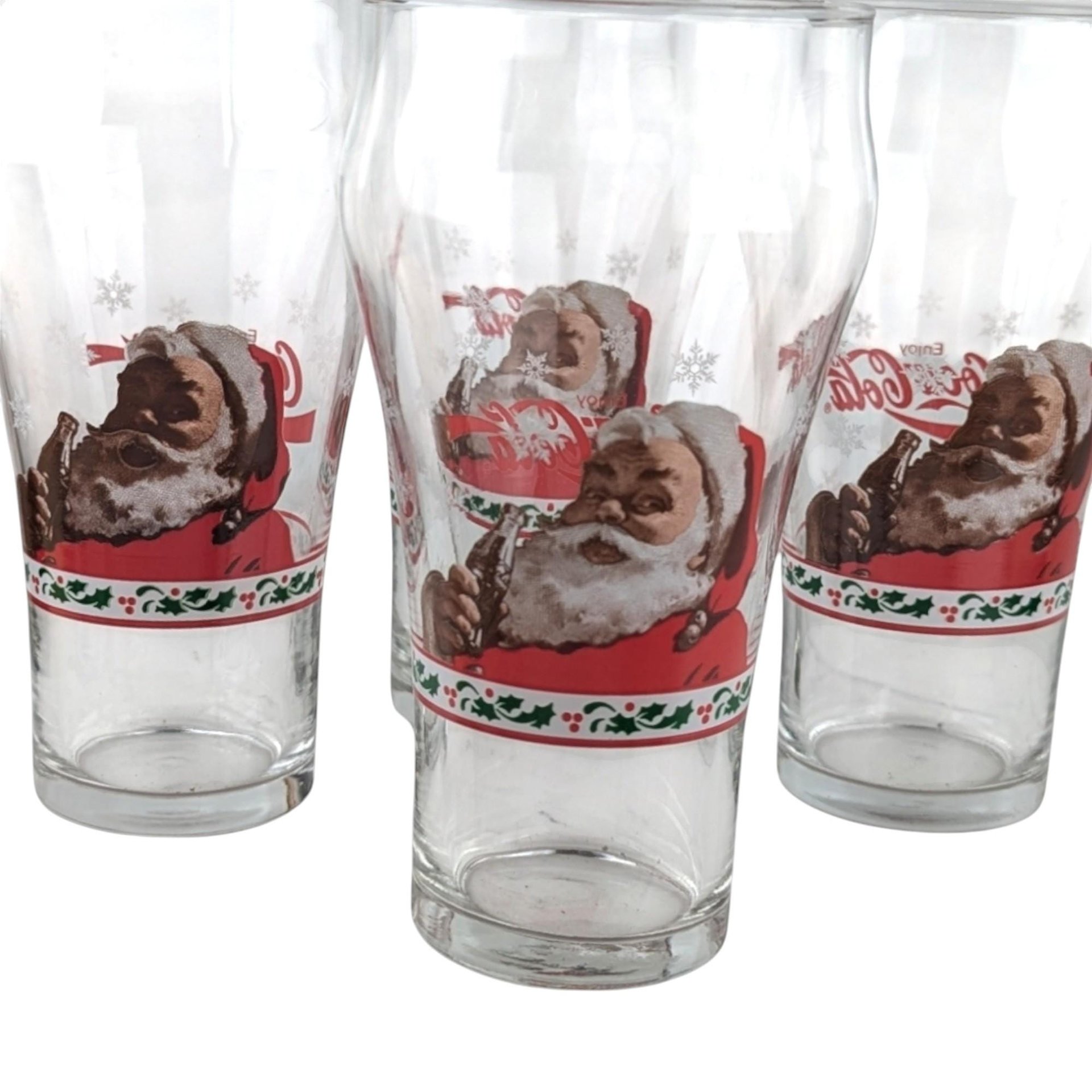 Vintage Coca-Cola Santa Glasses: Libby Christmas Glassware, Set of 4