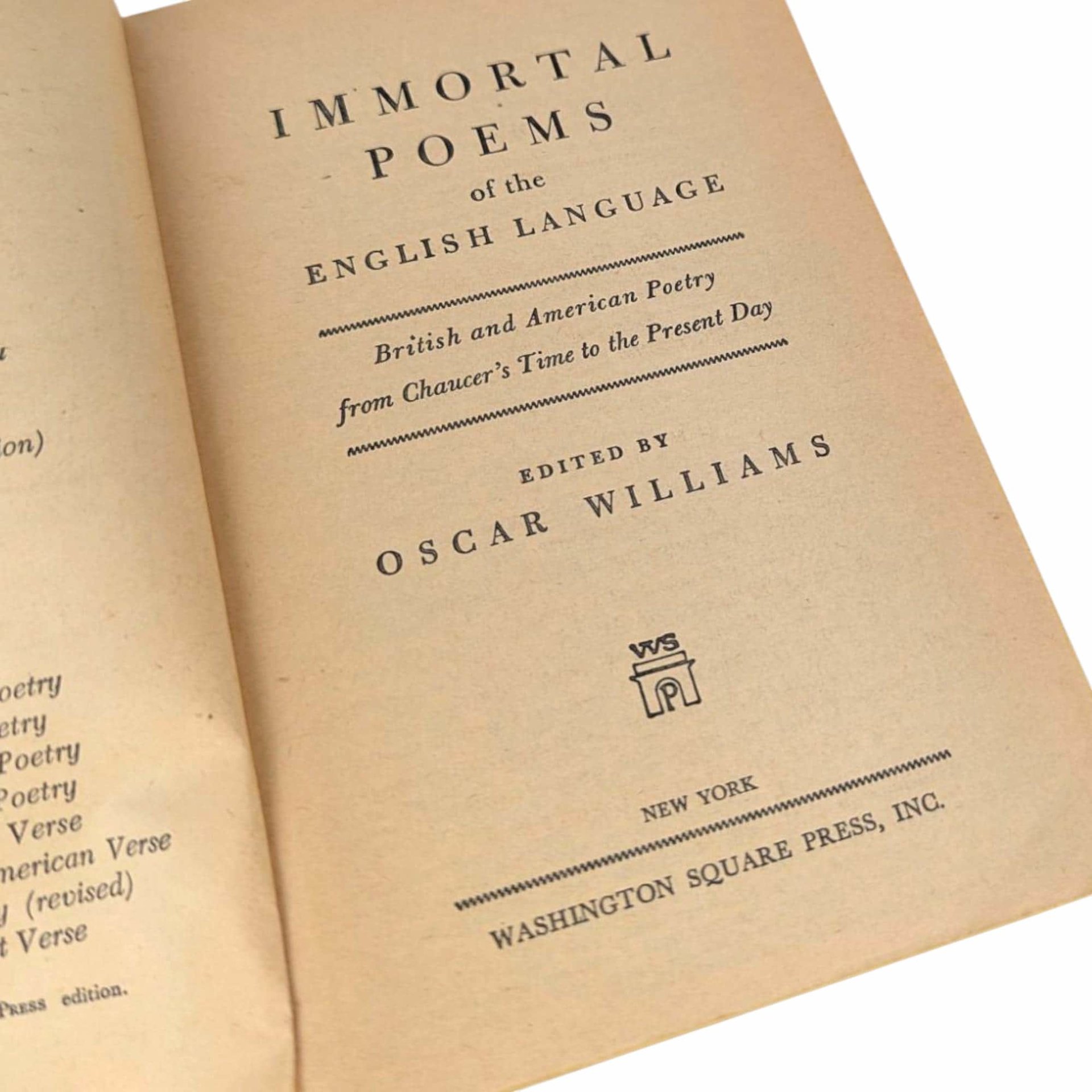 1958 Immortal Poems Anthology: Vintage English Poetry Collection