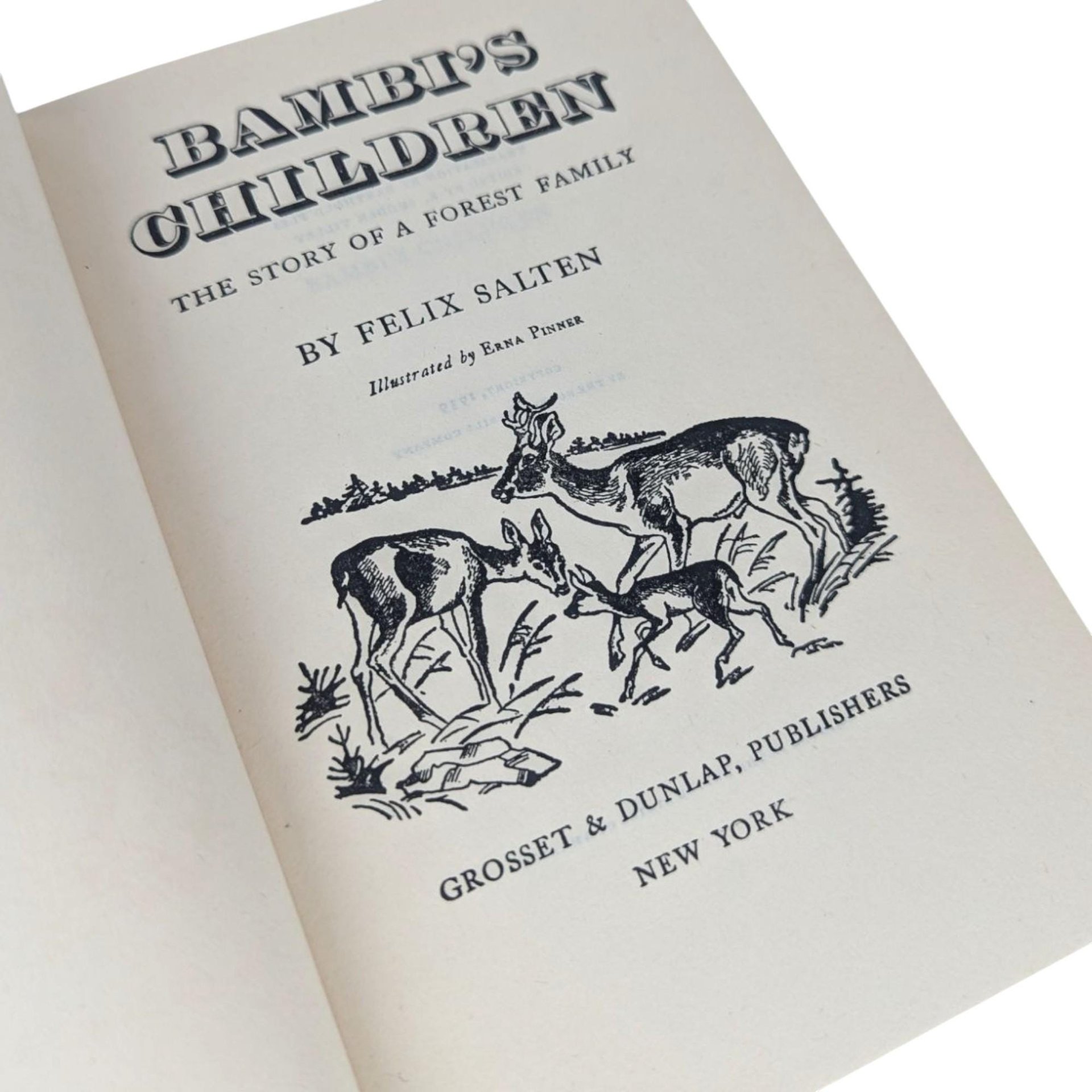 1939 Bambi's Children: Vintage Hardcover, Classic Animal Story