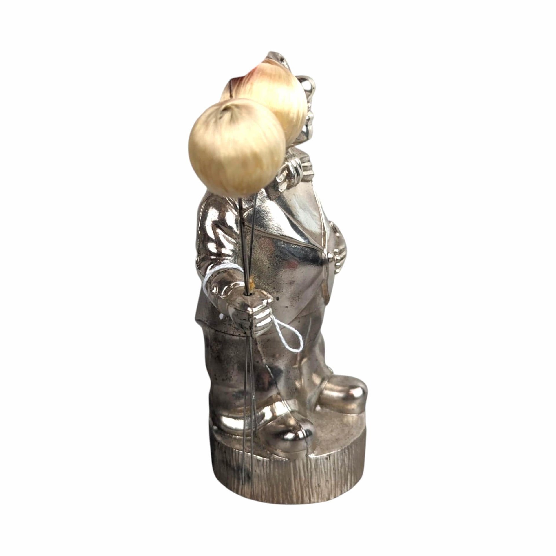 Vintage Silver-Tone Metal Clown Bank: Collectible Coin Bank