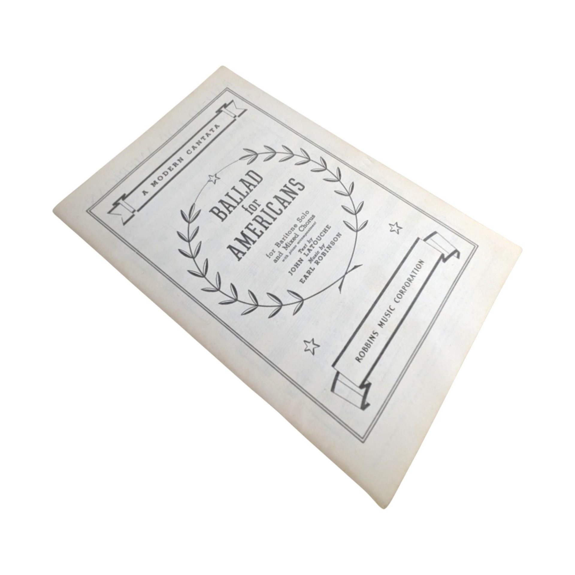 Vintage Earl Robinson Sheet Music: Ballad for Americans Choral Cantata