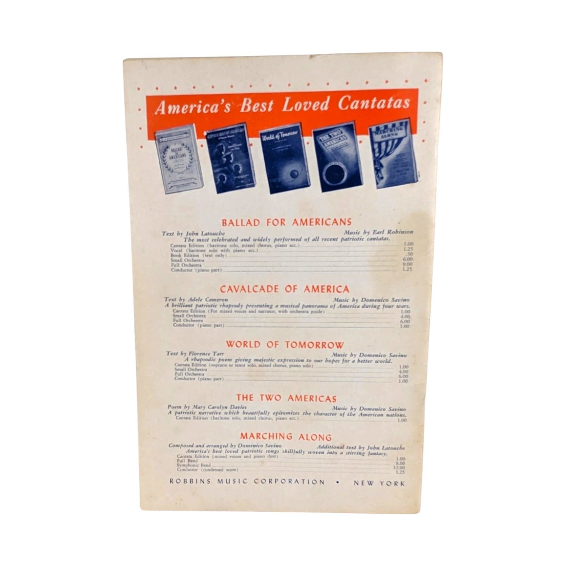 Vintage Earl Robinson Sheet Music: Ballad for Americans Choral Cantata