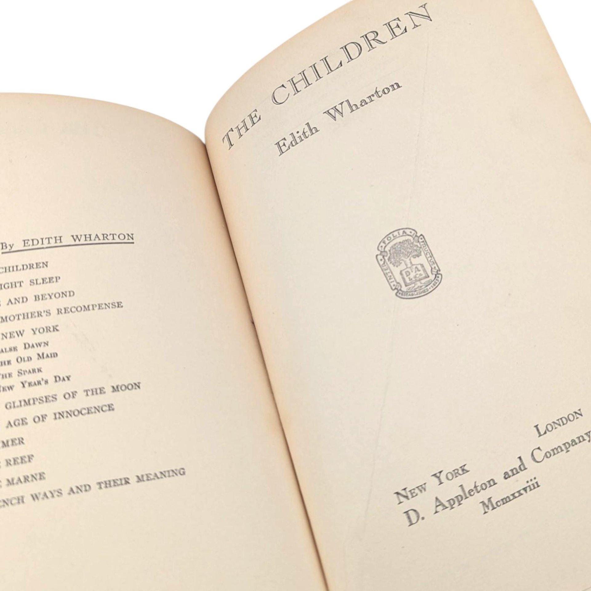 Antique 1928 The Children Novel: Edith Wharton First Printing Hardcover