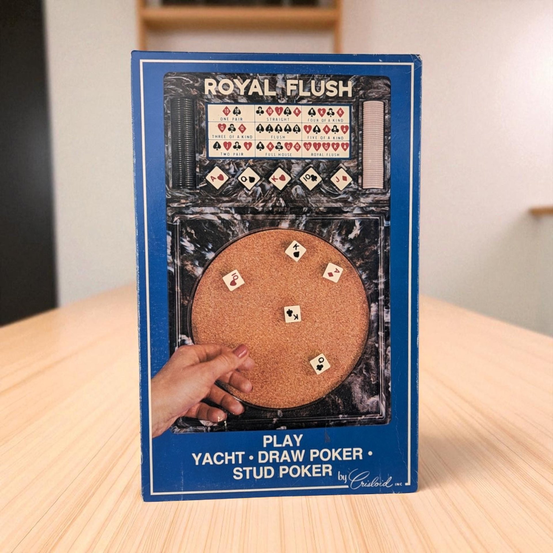 Vintage 1980 Royal Flush Poker Game by Crisloid - Complete Retro Set