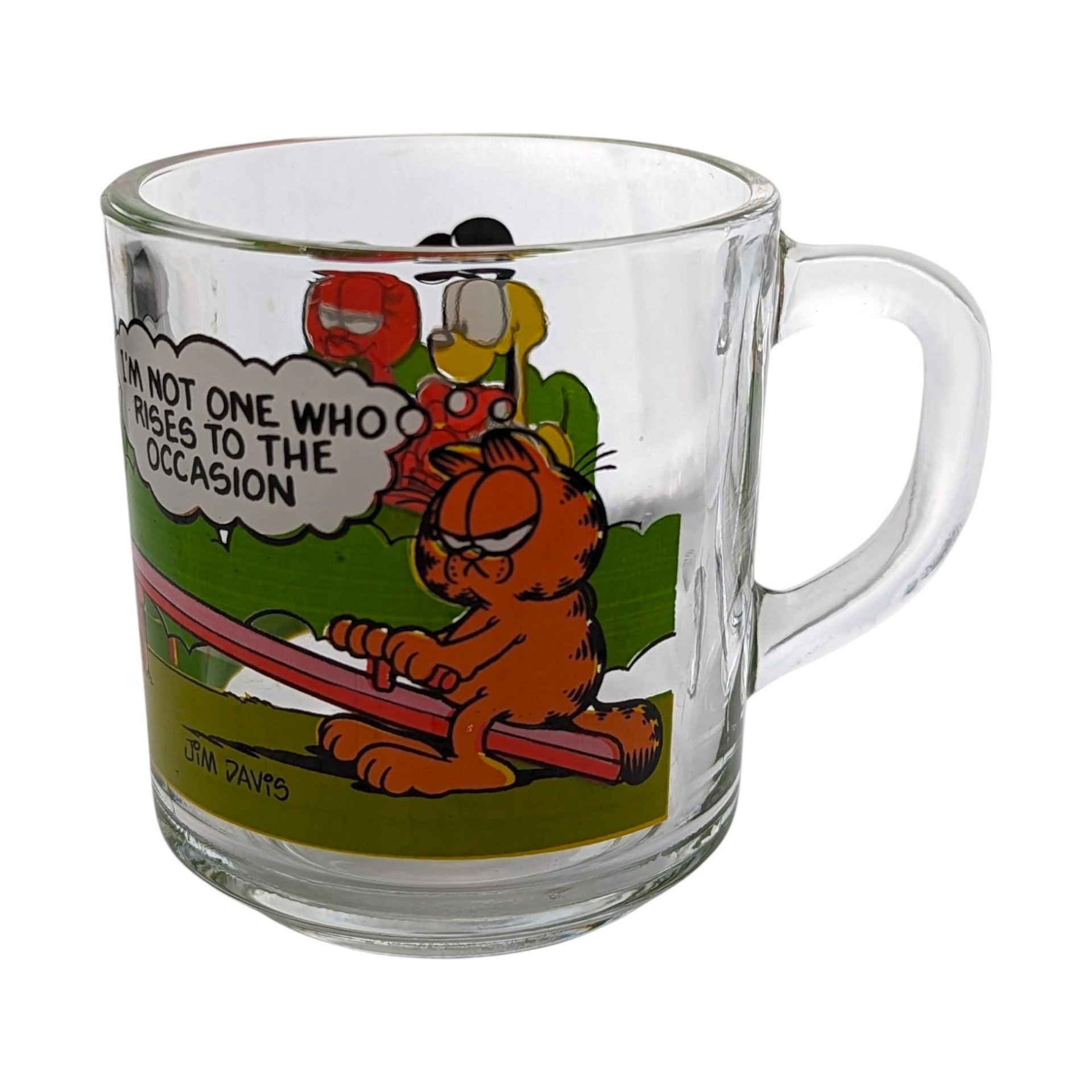 Vintage Garfield Glass Mug Set: 1978 Collectible Cartoon Glasses