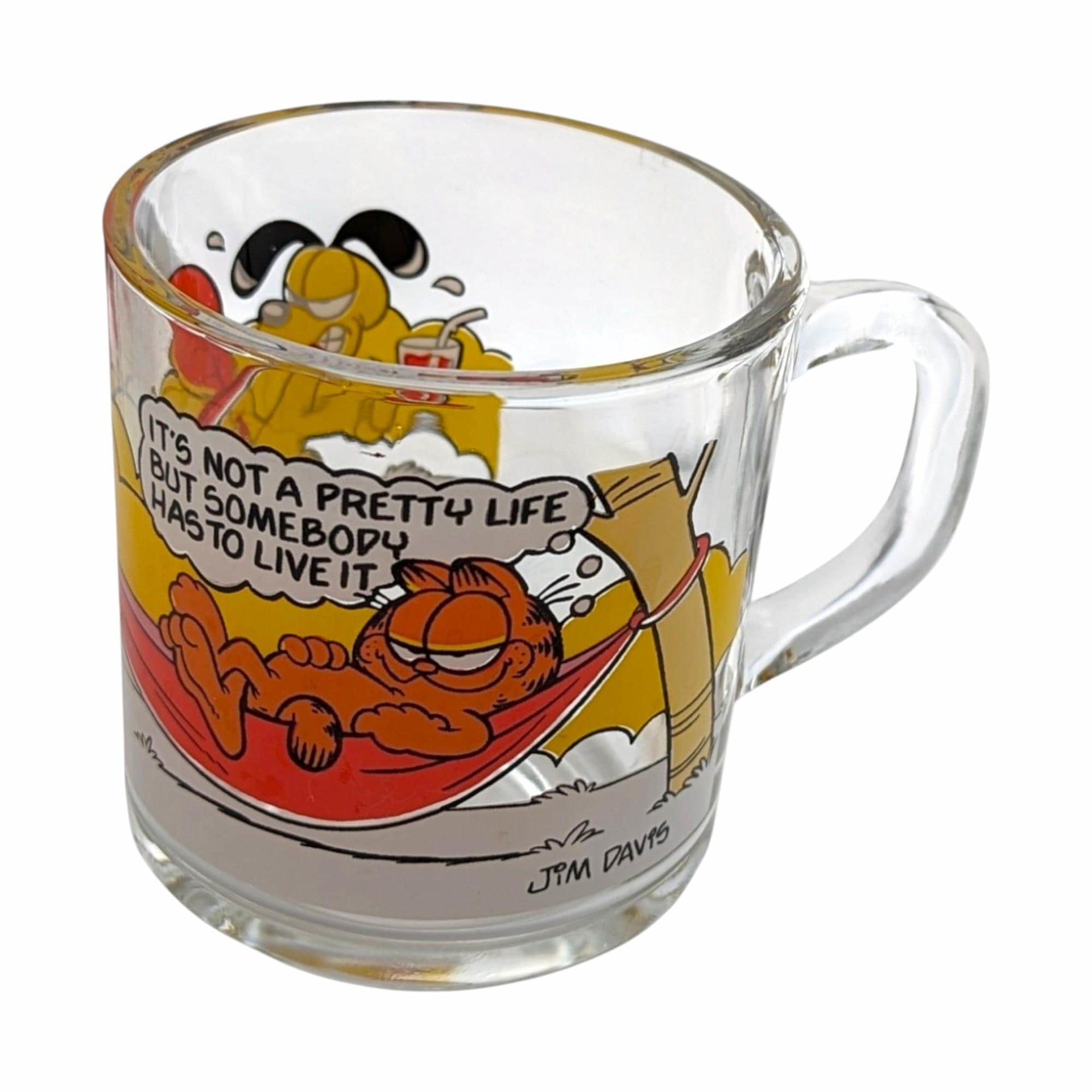 Vintage Garfield Glass Mug Set: 1978 Collectible Cartoon Glasses