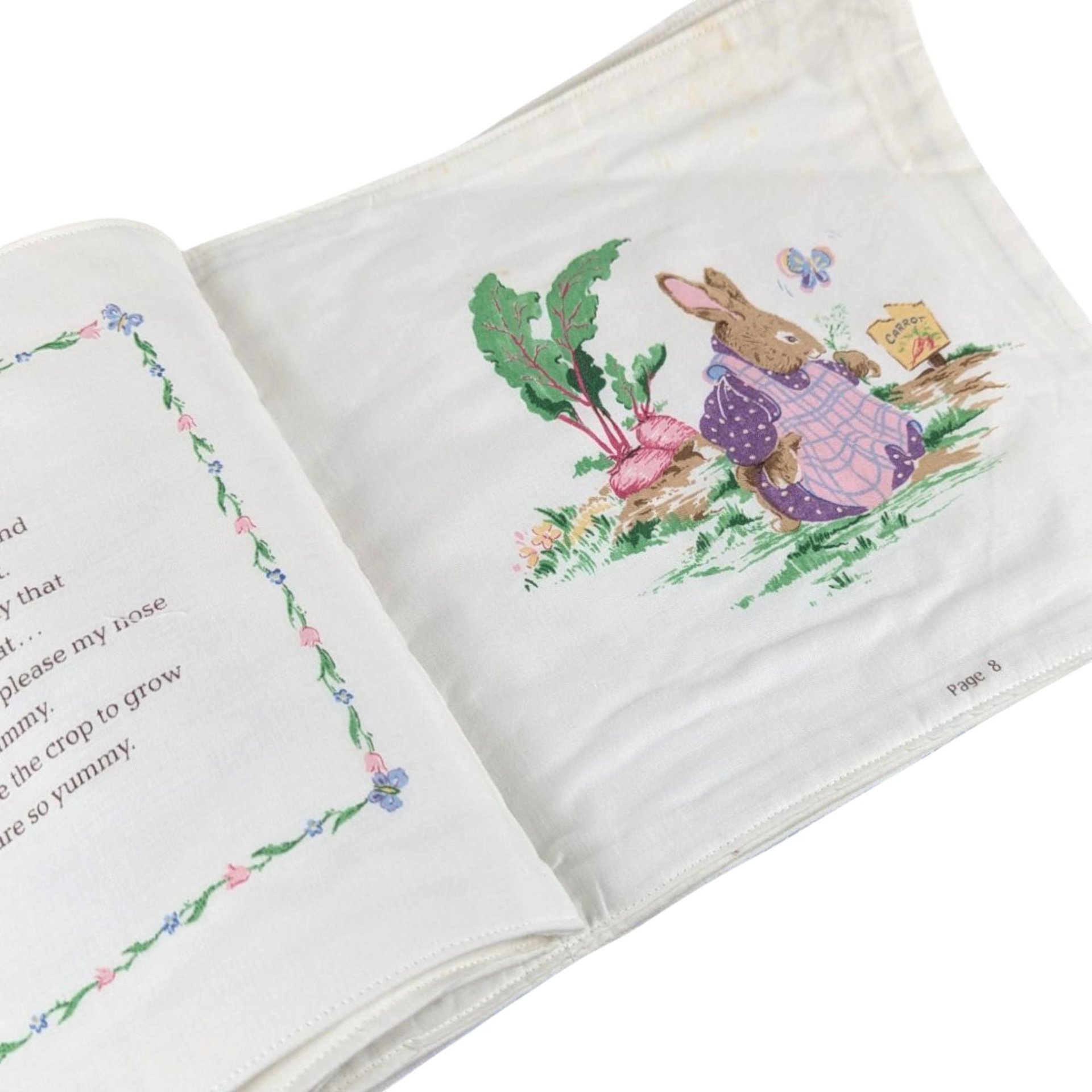 Vintage Cottontail Corner Cloth Book: 1980s Bunny Nursery Toy