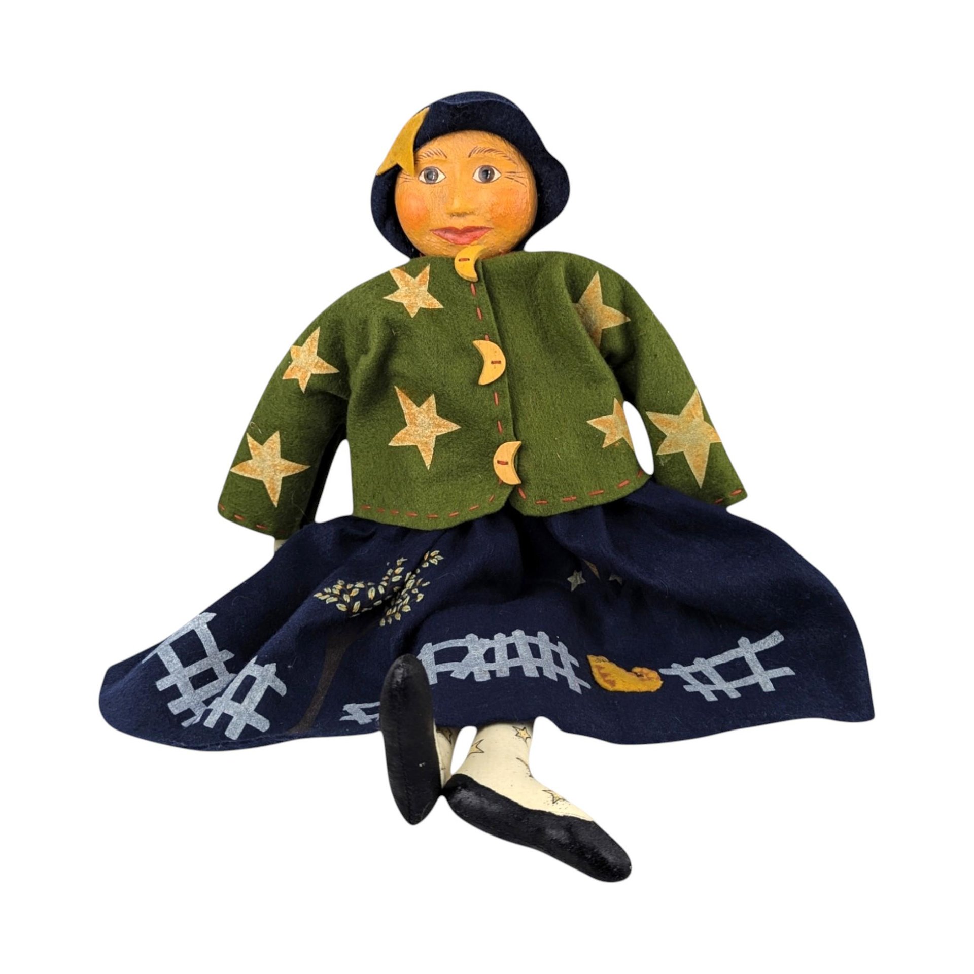 Vintage Miss Moon Beam Doll: 21" Paper Mache Face, Collectible Toy