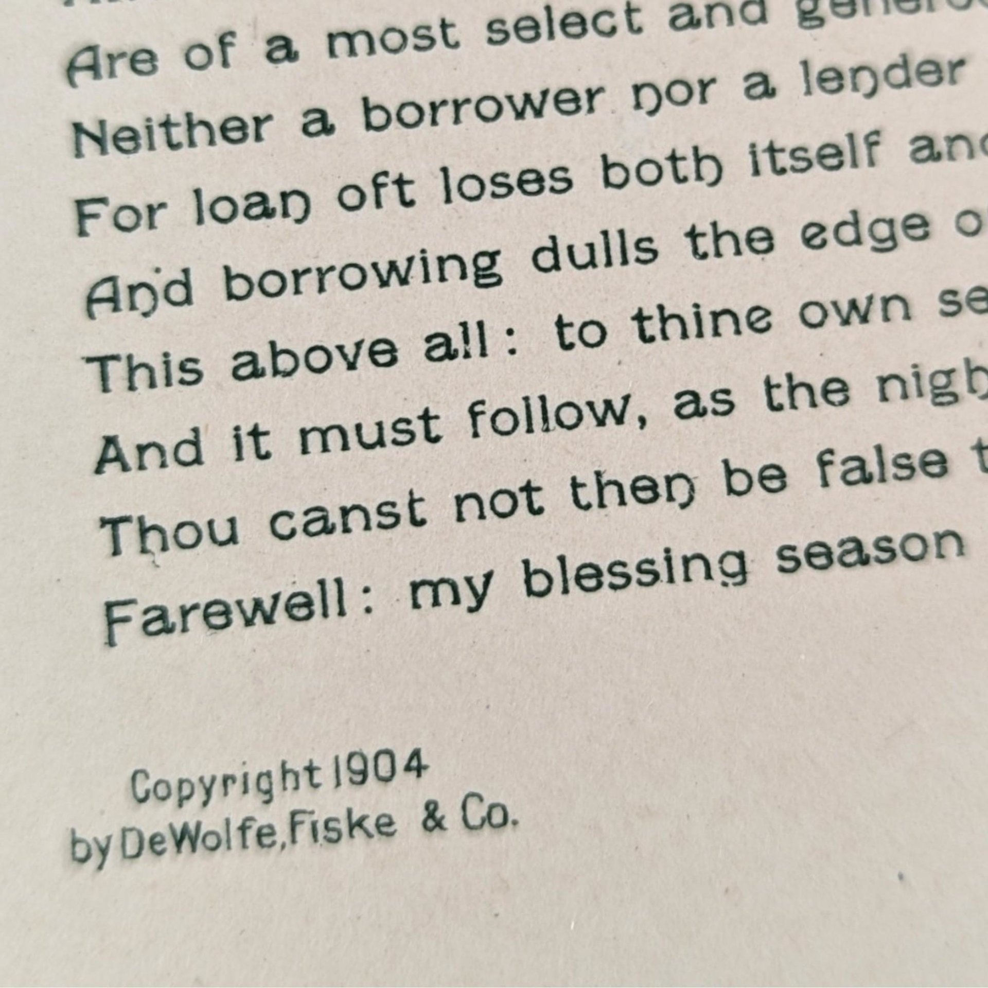 Antique 1904 "Happy Days" Birthday Book: Illustrated Shakespeare Gift Book