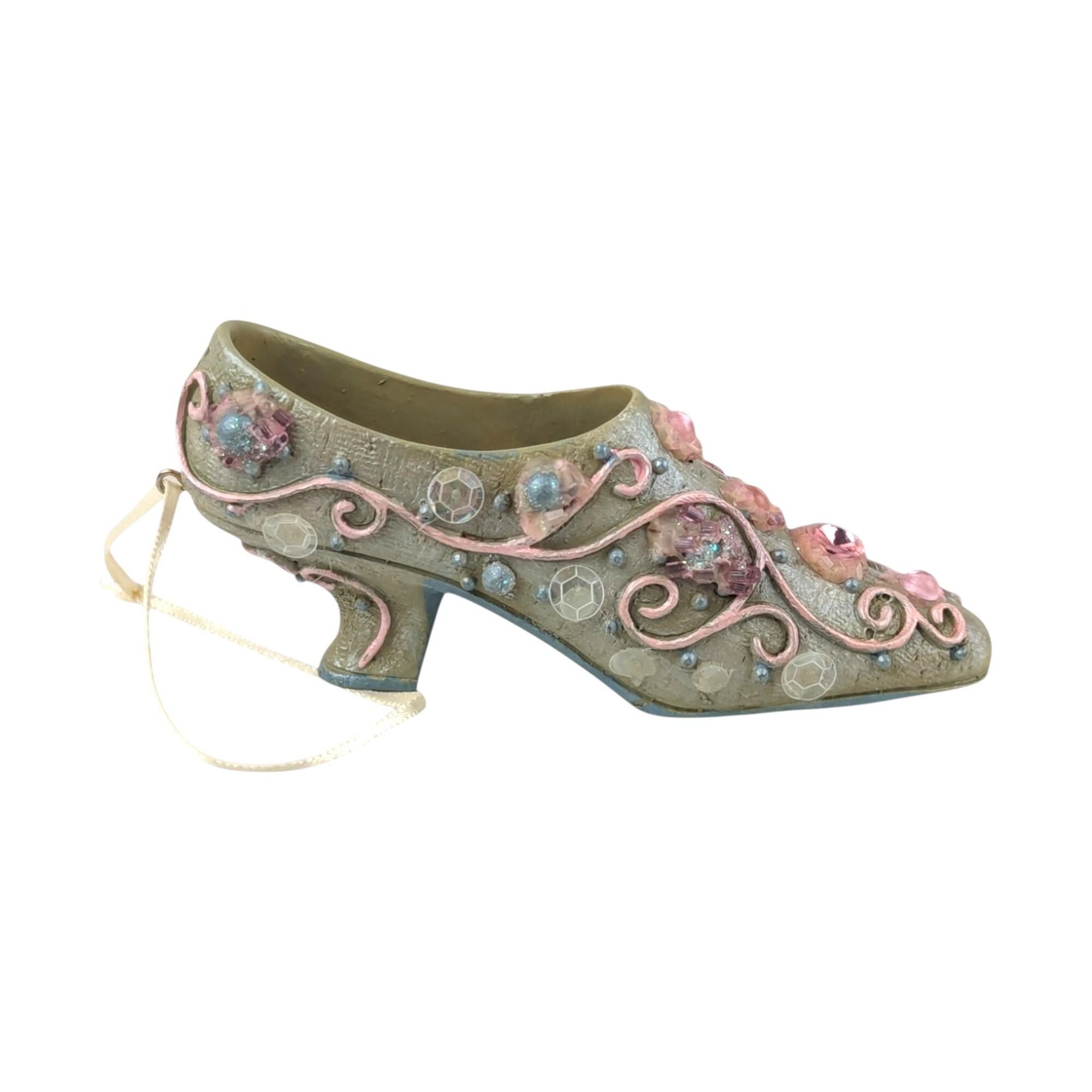 Vintage Resin High Heel Shoe Ornaments: Fashion Christmas Decor, Set of 4