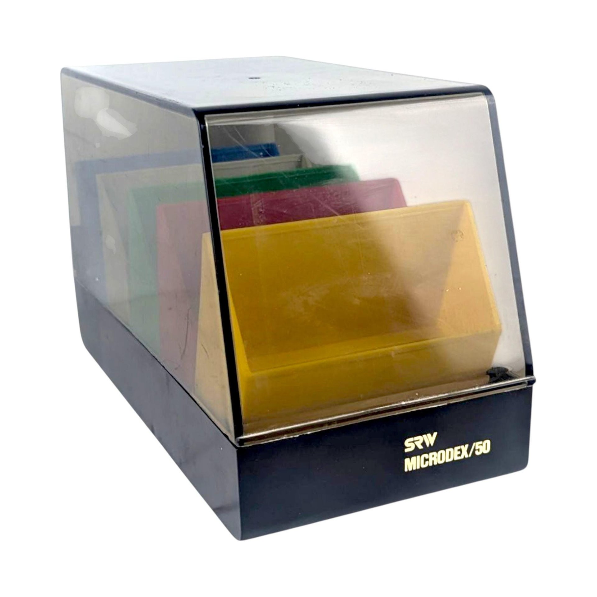 Vintage 1980s Floppy Disk Holder: SRW Microdex 50 Desk Organizer