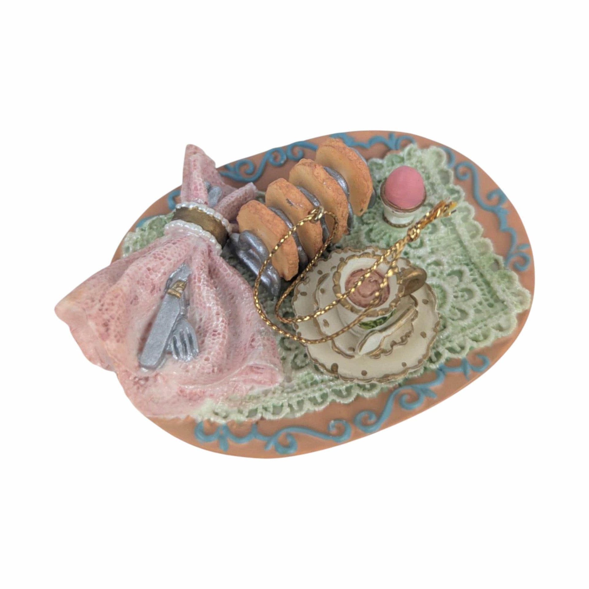 Vintage Resin Picnic & Tea Party Ornament Set: Miniature Food Decor