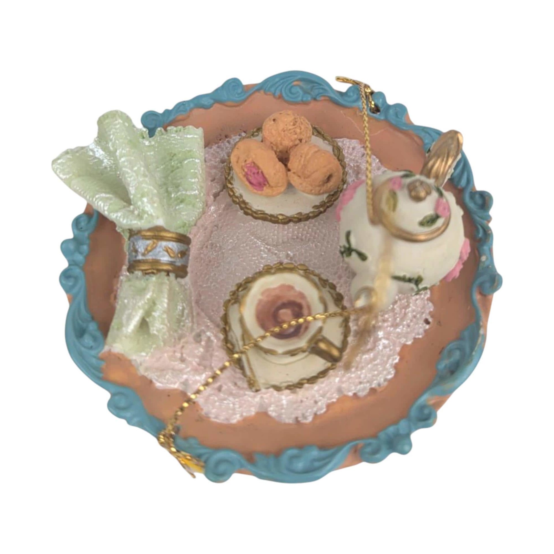 Vintage Resin Picnic & Tea Party Ornament Set: Miniature Food Decor