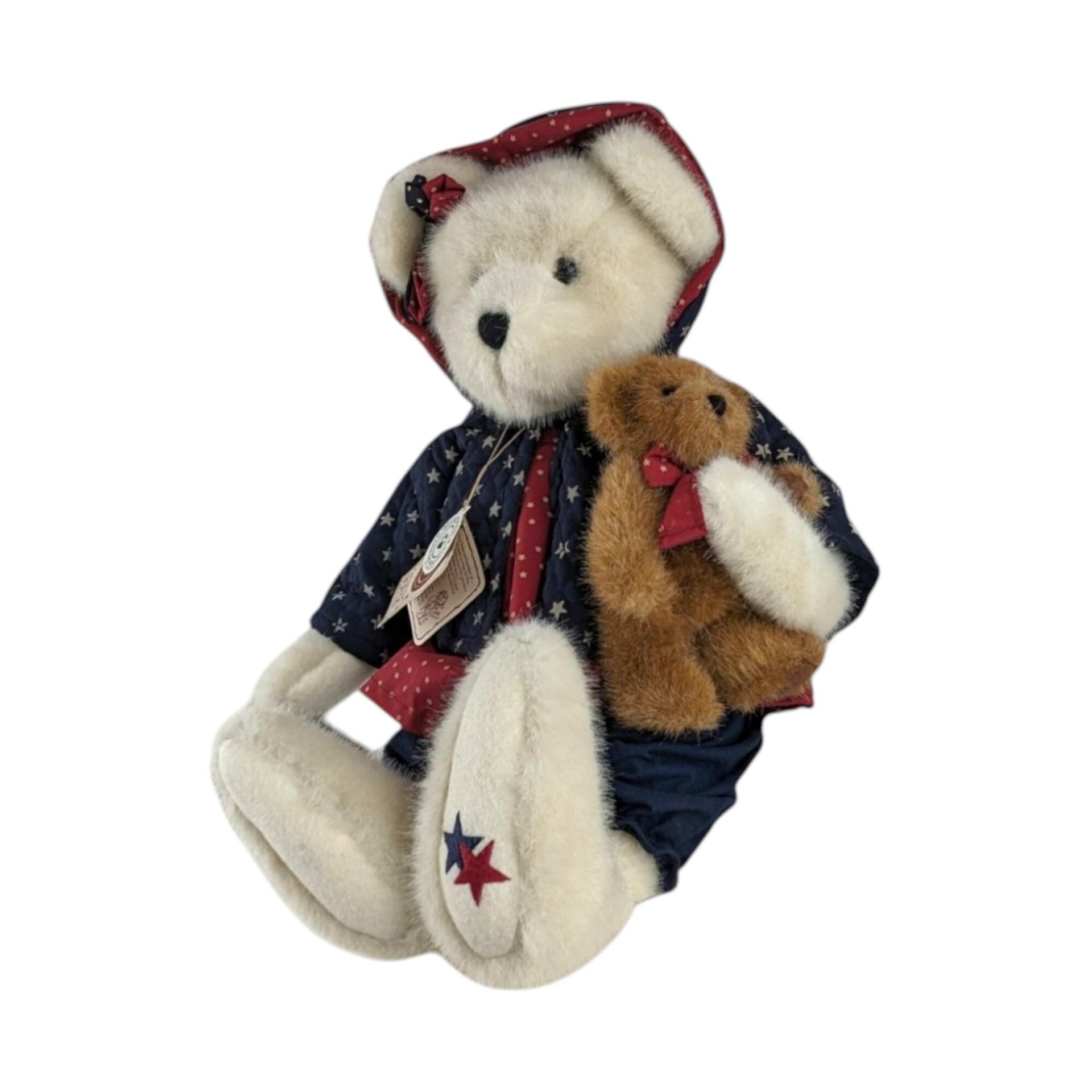 Vintage Boyds Bears Starr B. Bearyproud Plush with Cub: Patriotic Collectible