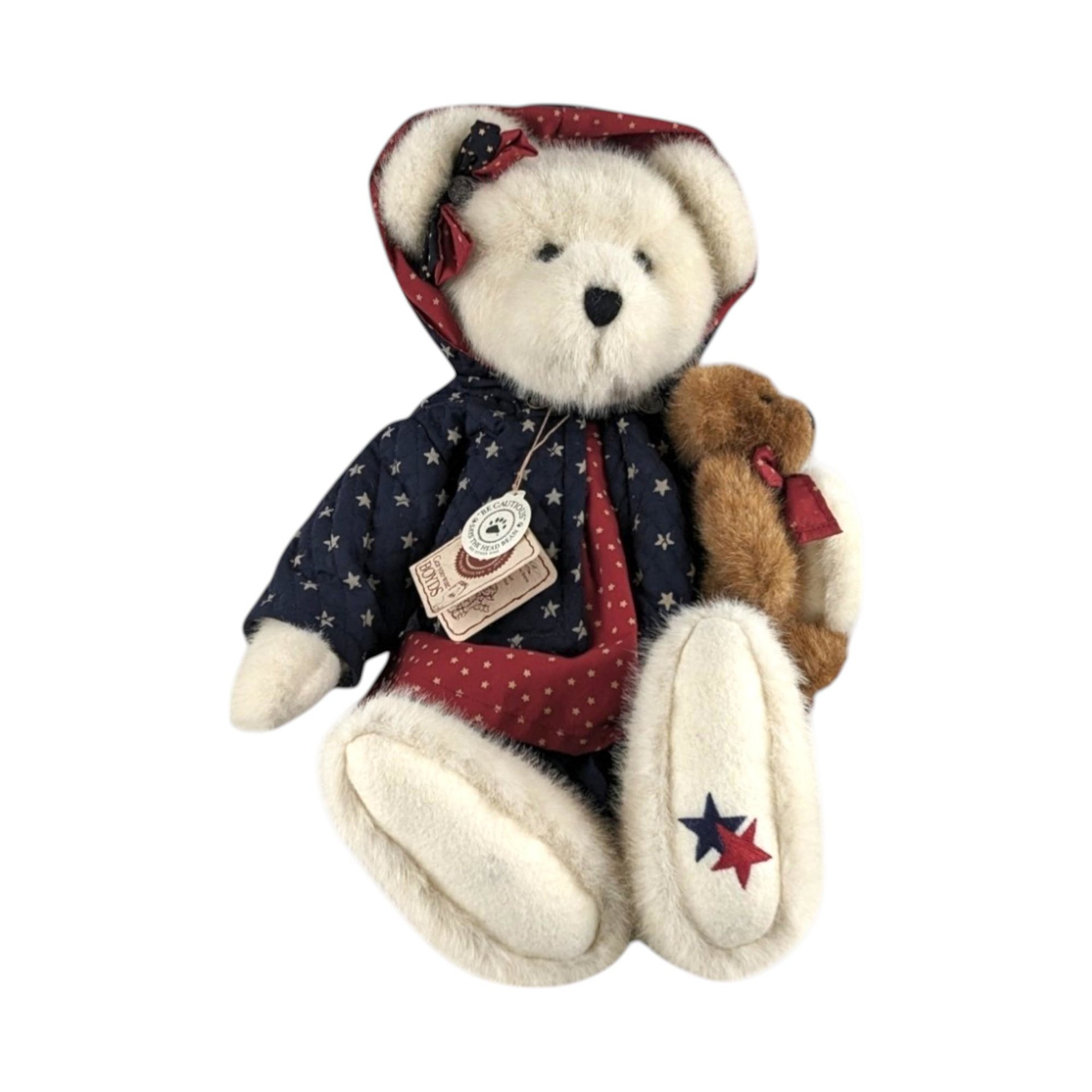 Vintage Boyds Bears Starr B. Bearyproud Plush with Cub: Patriotic Collectible
