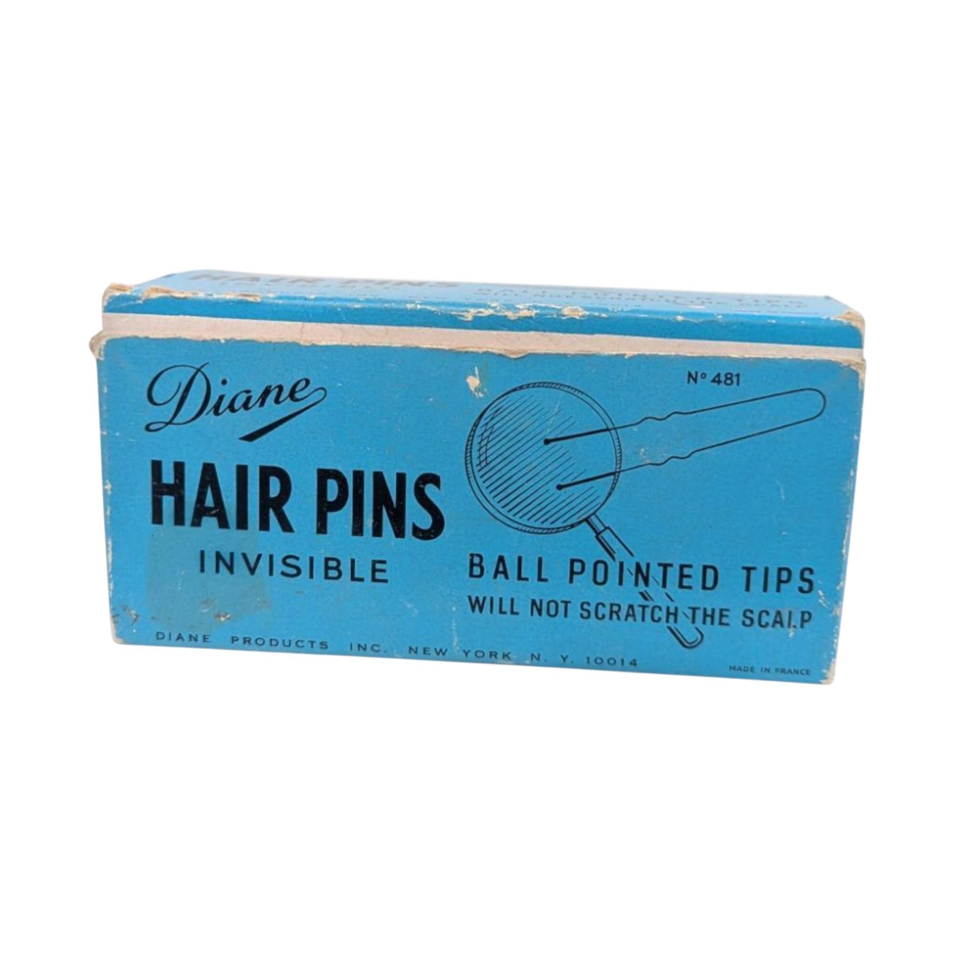 Vintage Diane Hair Pins: Original Box, Made in France, Ball Pointed Tips