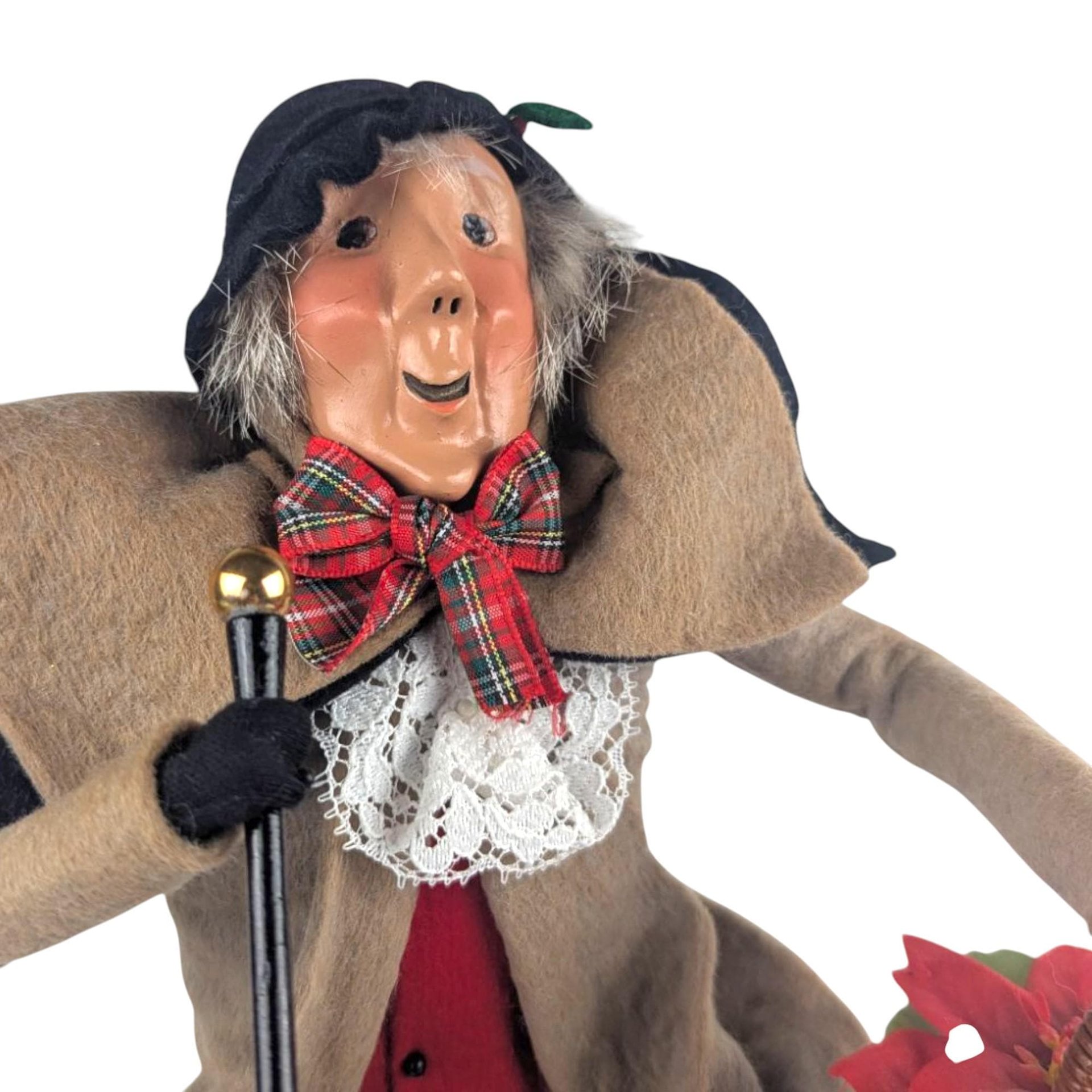 Vintage Byers' Choice Happy Scrooge Figurine: A Christmas Carol Dickens Decor