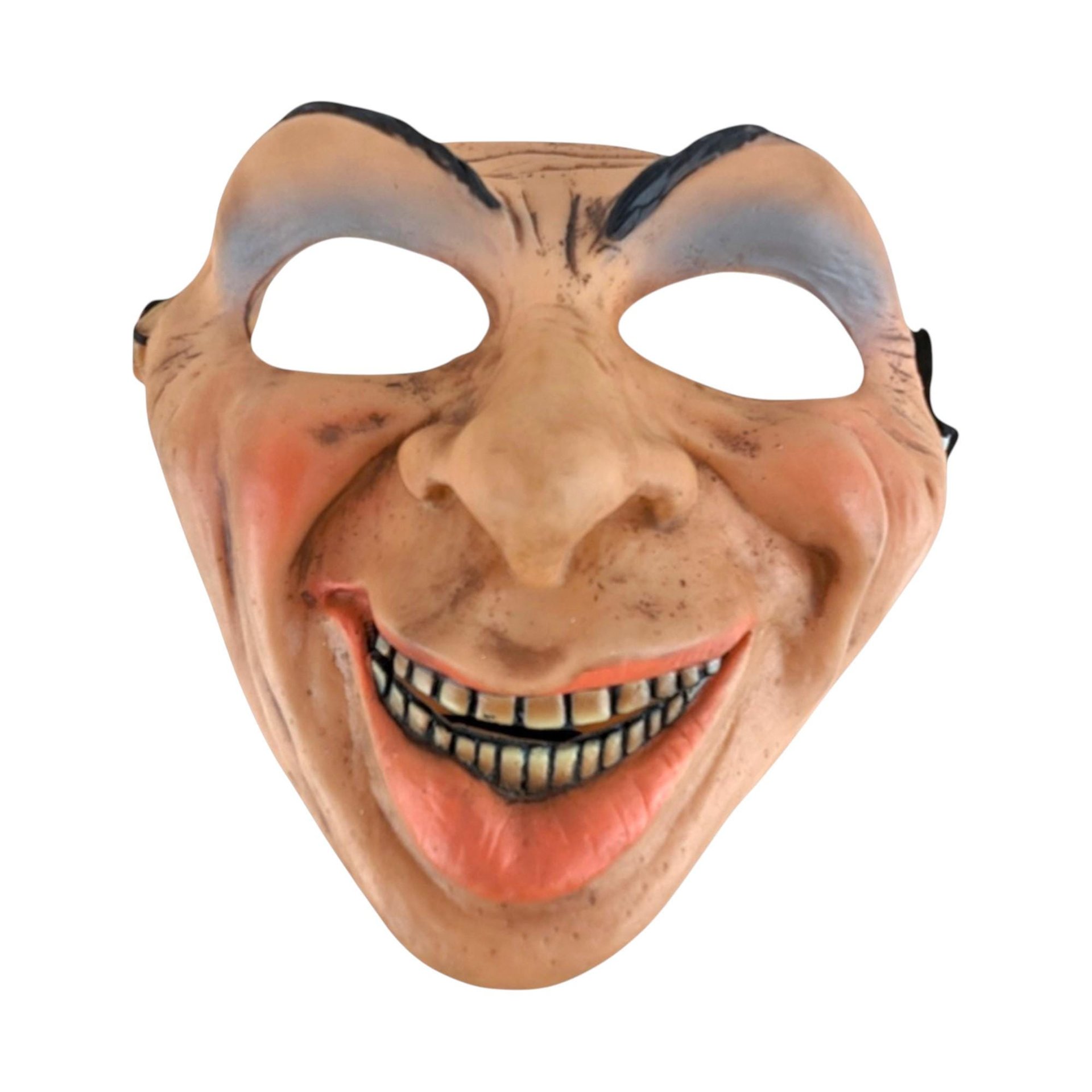 Vintage Rubber Male Face Mask: Halloween Costume Theatrical Prop