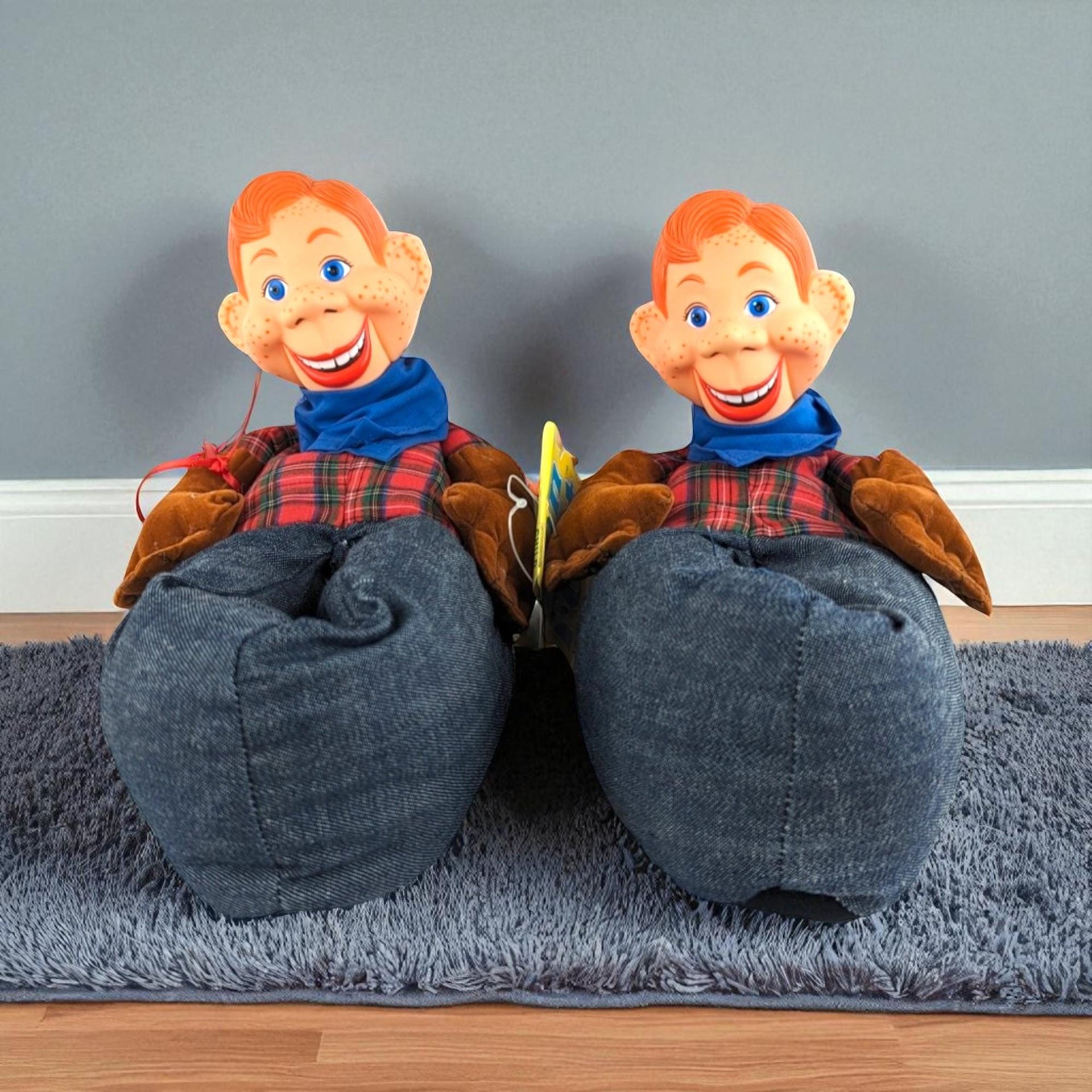 Vintage 1988 Howdy Doody Slippers: Childs Medium Collectible Character Footwear