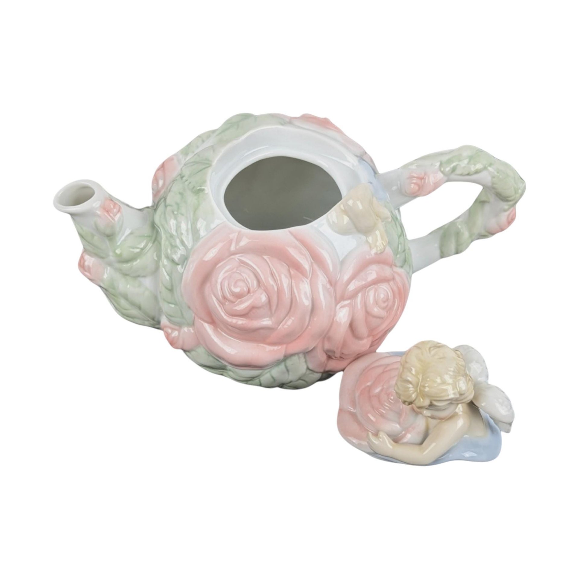Vintage Avon Cherub Teapot: Porcelain Rose Angel Teapot