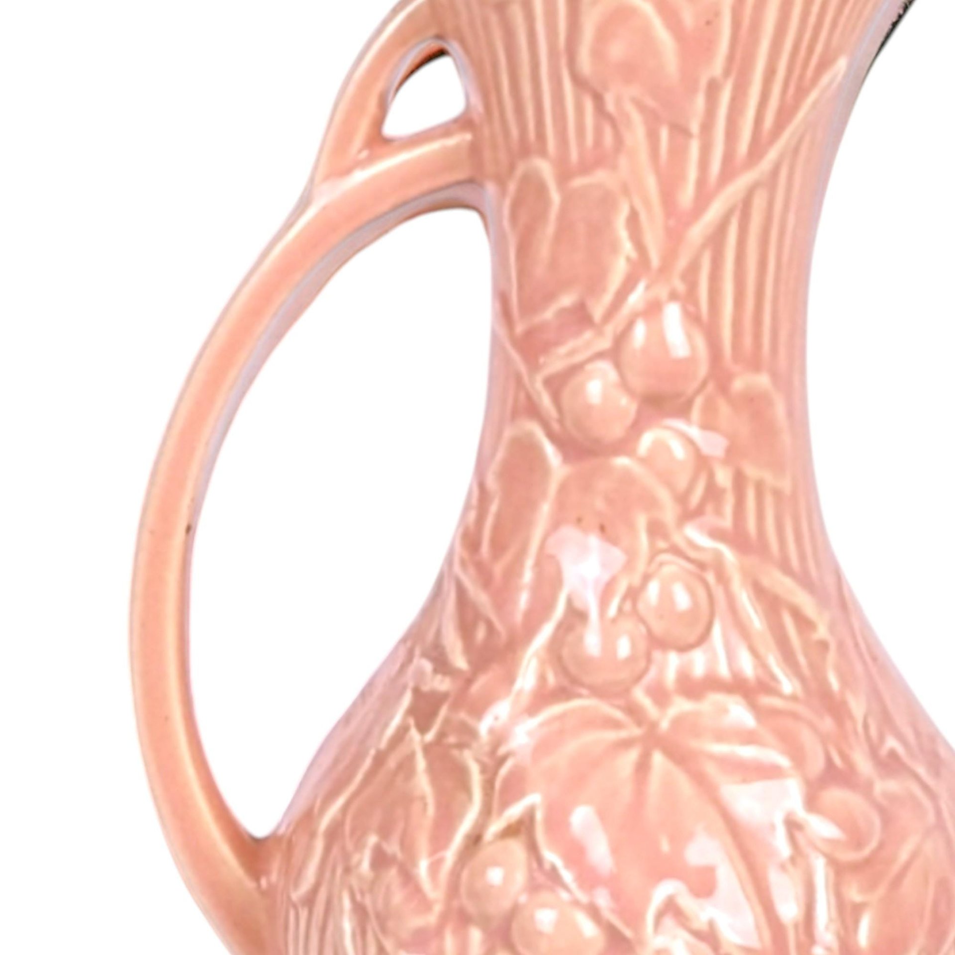 Vintage McCoy Pink Grape Pitcher: 9" Ceramic Vase, Mid-Century Decor