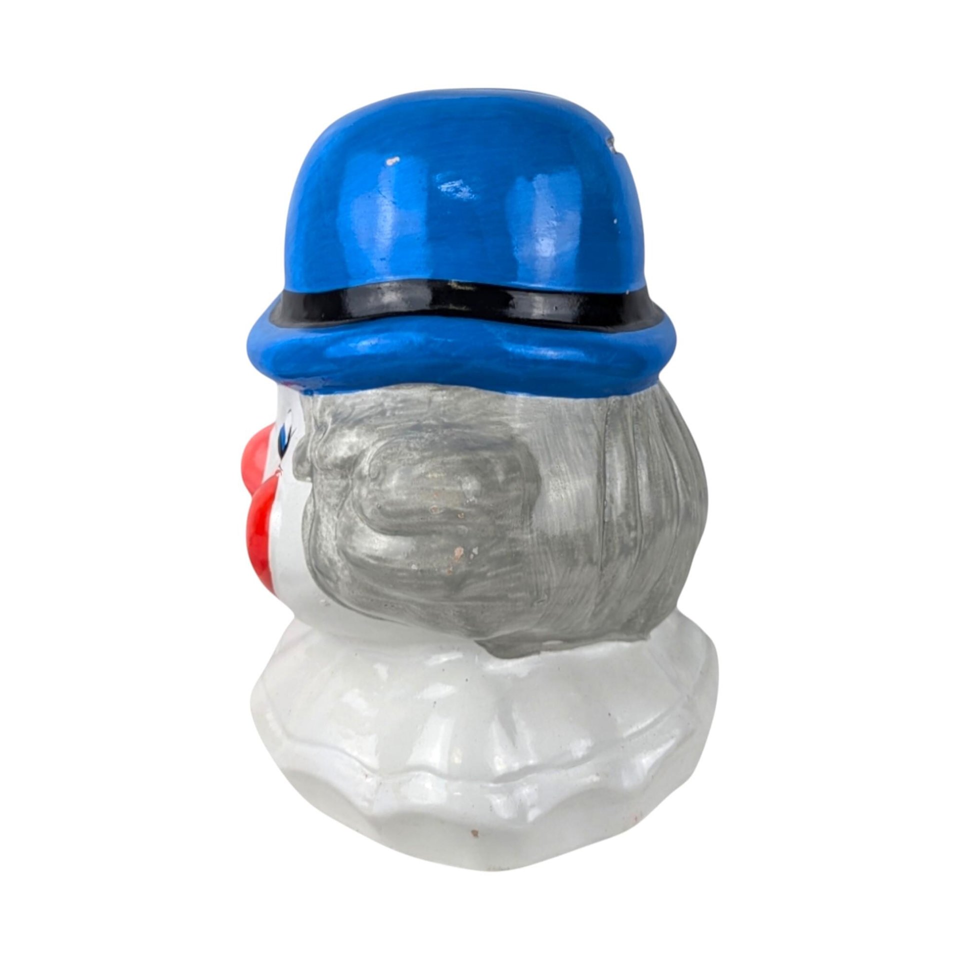 Vintage Ceramic Clown Head Bank: Whimsical Coin Savings Decor