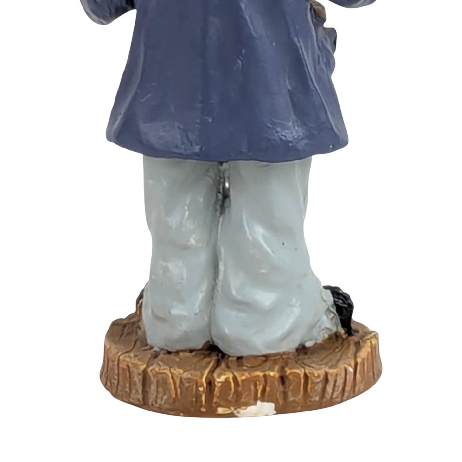 Vintage Metal Pierrot Clown Figurine: Circus Decor