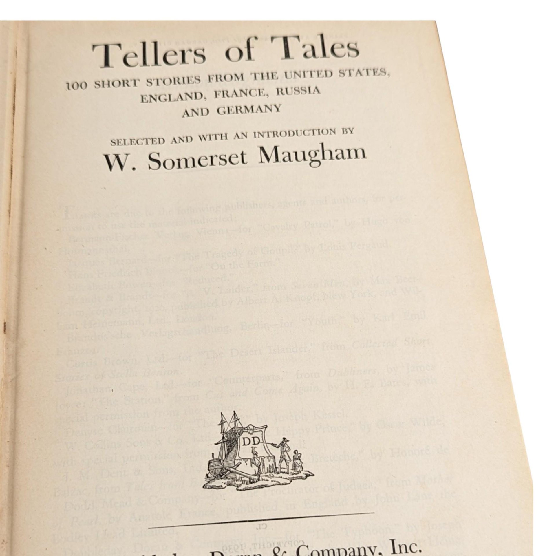 Vintage 1939 "Tellers of Tales" Book: W. Somerset Maugham Short Story Anthology