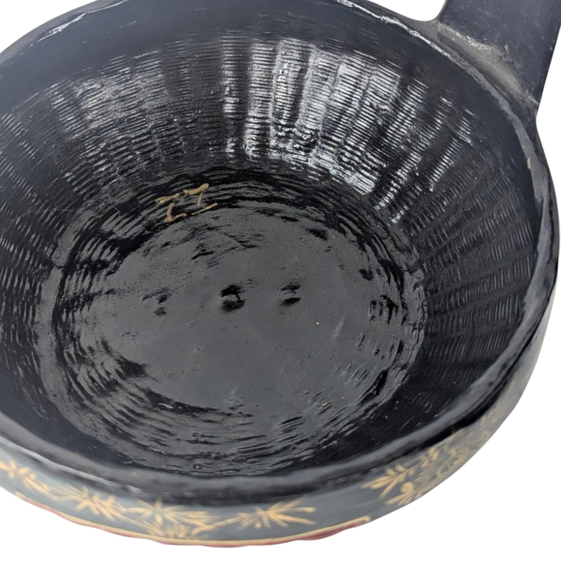 Vintage Chinese Wedding Basket: Hand-Painted Bamboo Bakul Sia