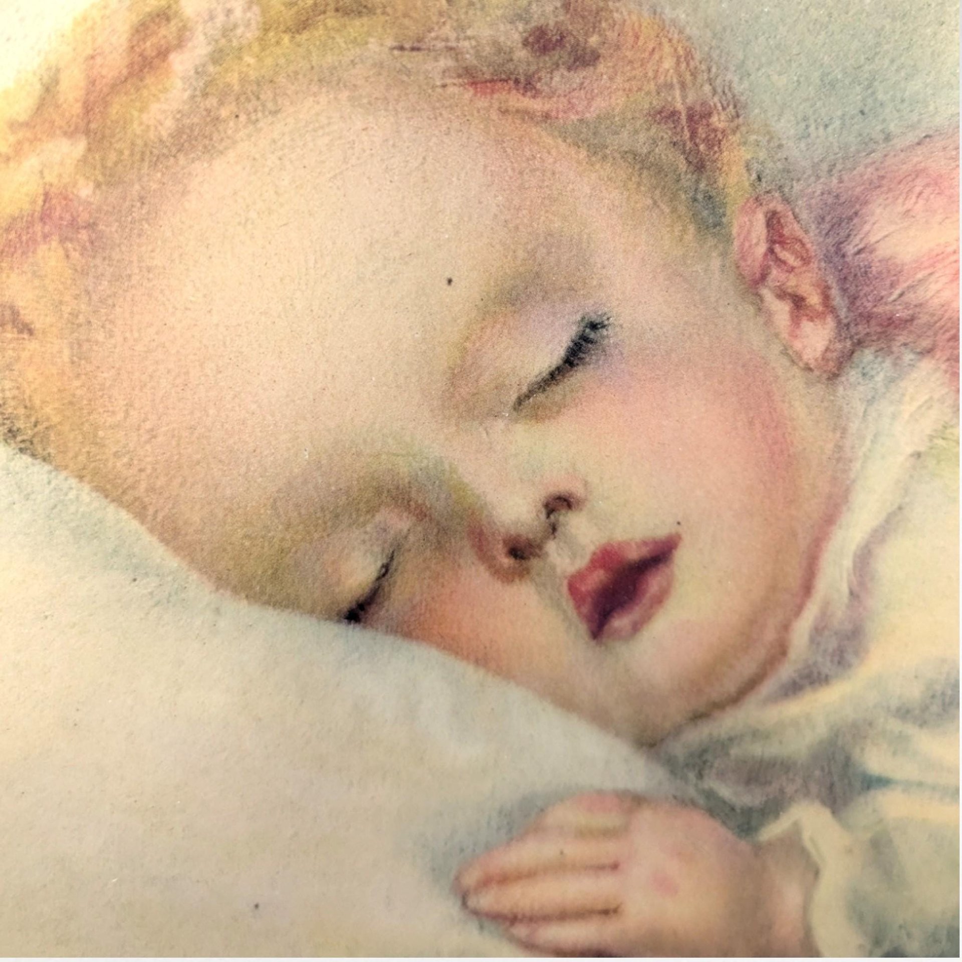 Vintage Bessie Pease Gutmann Baby Print: Framed Nursery Wall Art