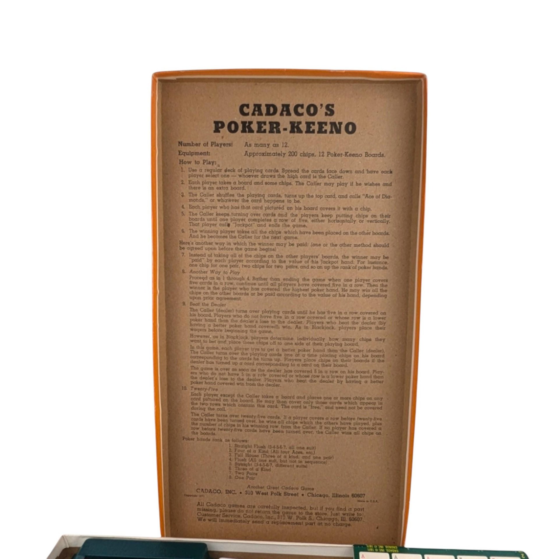 Vintage 1977 Cadaco Poker-Keeno Game: Complete Family Game Night