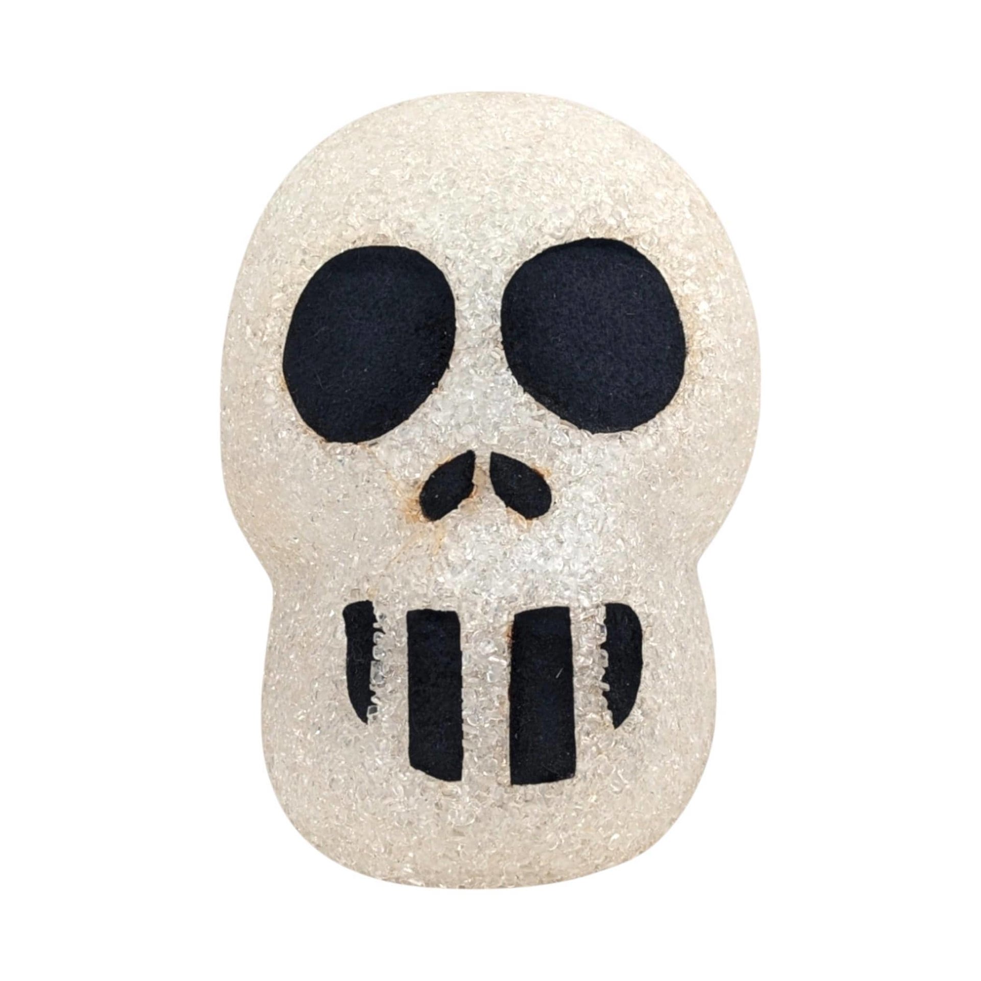 Vintage Melted Plastic Popcorn Skull Light: Retro Halloween Decor