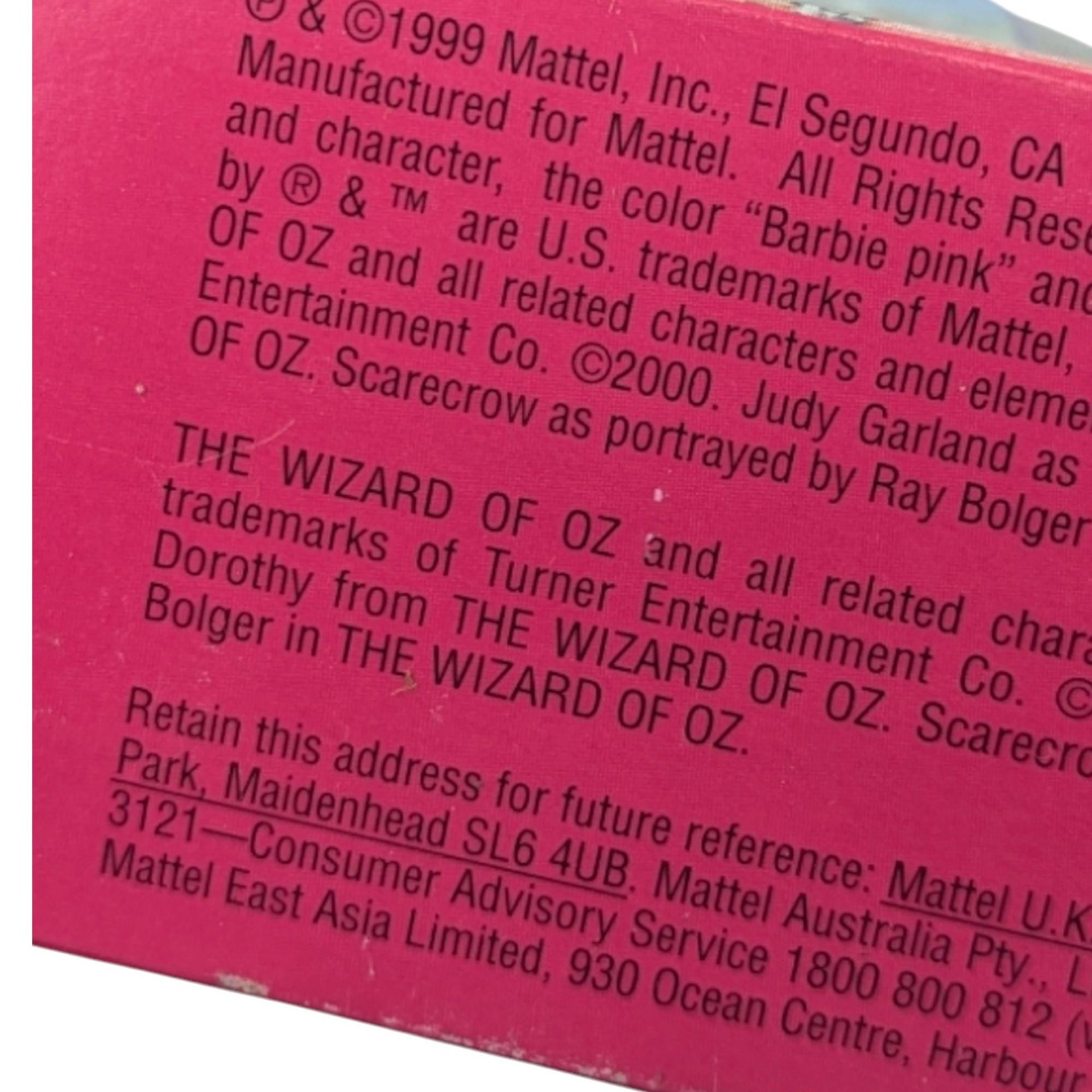 1999 Ken as Scarecrow Doll: The Wizard of Oz, New in Box