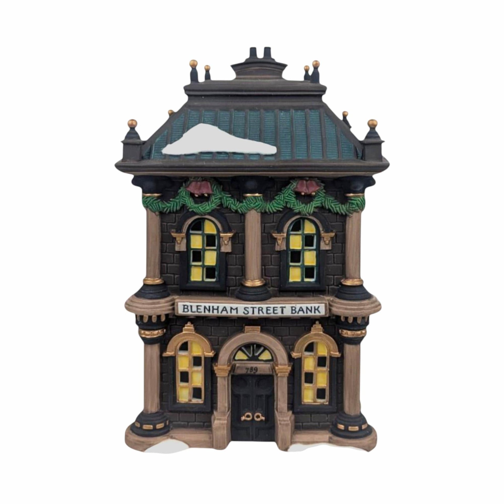 Dept 56 Blenham Street Bank: 1995 Dickens Village Light Up Building