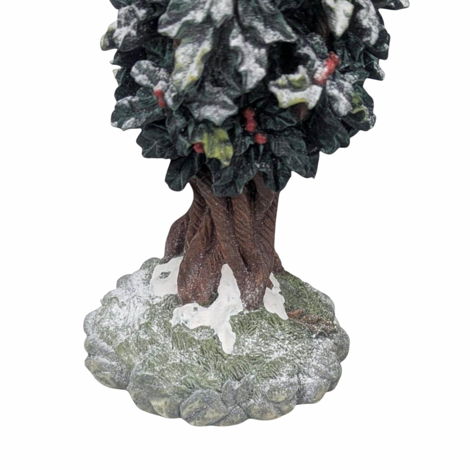 Vintage Dept 56 Holly Tree Figurine: 7" Christmas Village Accessory