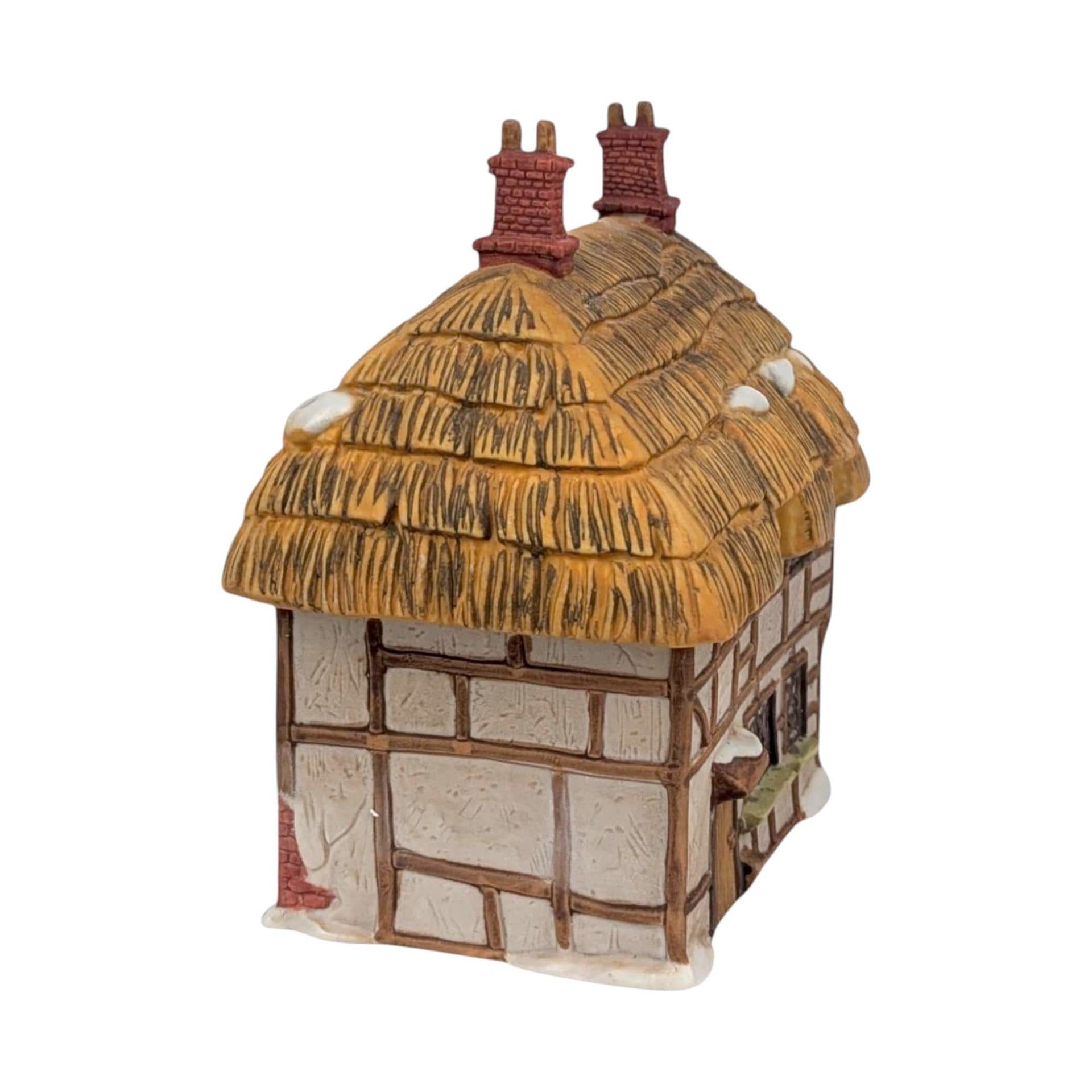 Vintage Dept 56 Dickens Village Thatched Roof Cottage: Lighted Christmas Decor