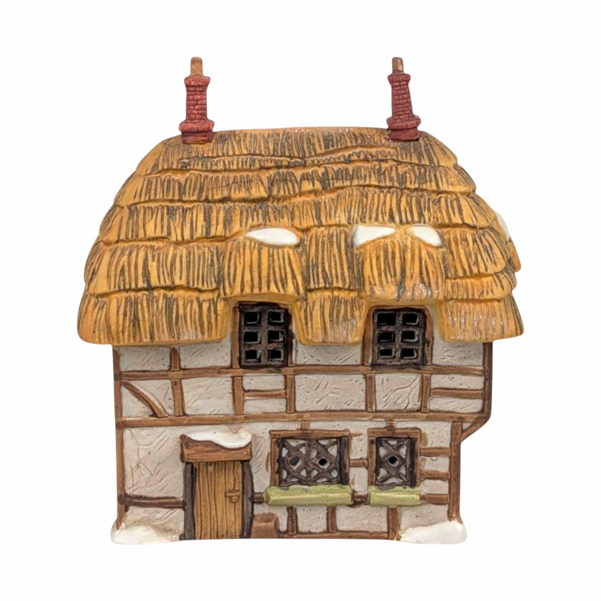 Vintage Dept 56 Dickens Village Thatched Roof Cottage: Lighted Christmas Decor