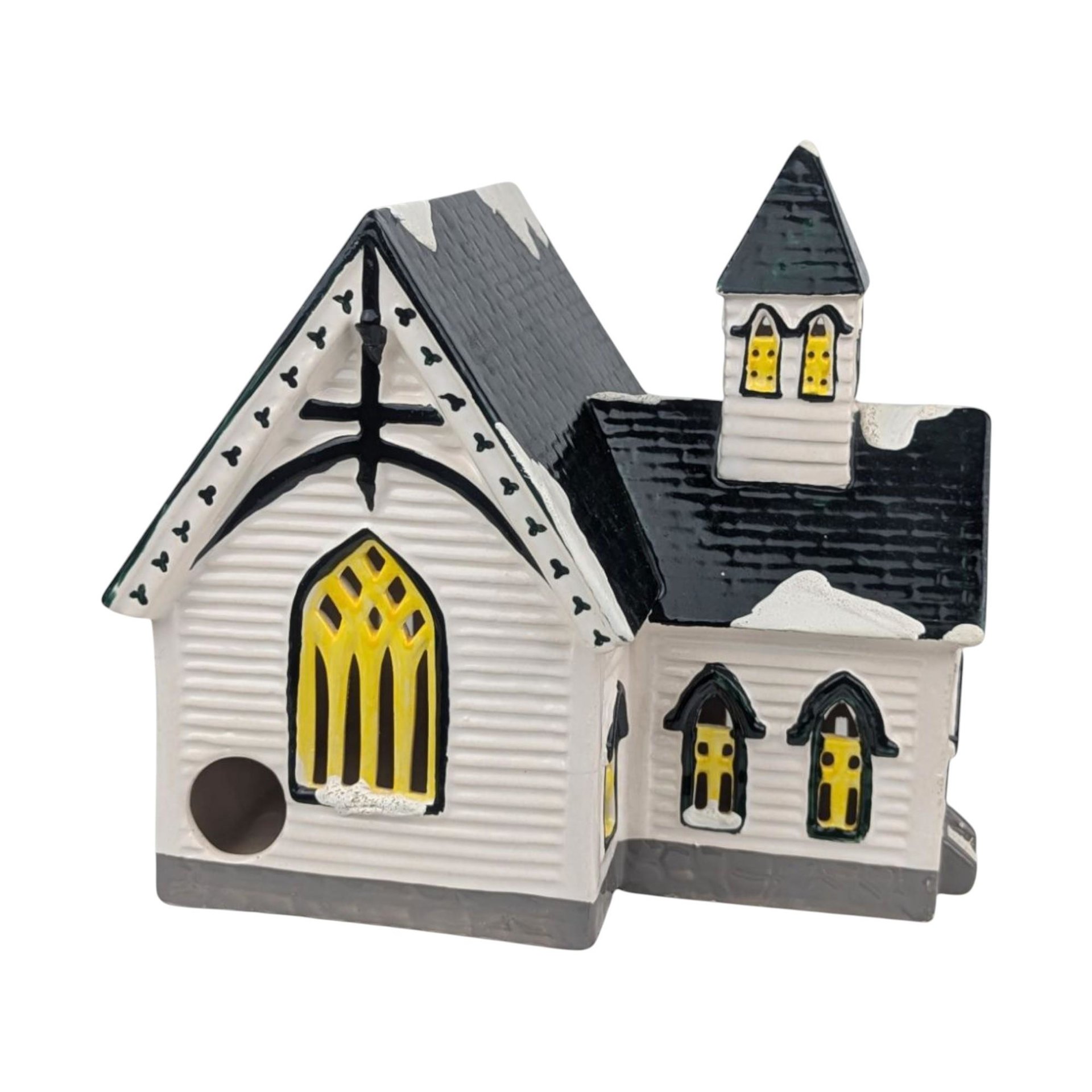 Vintage Dept 56 Snow Village Church: Lighted Christmas Collectible