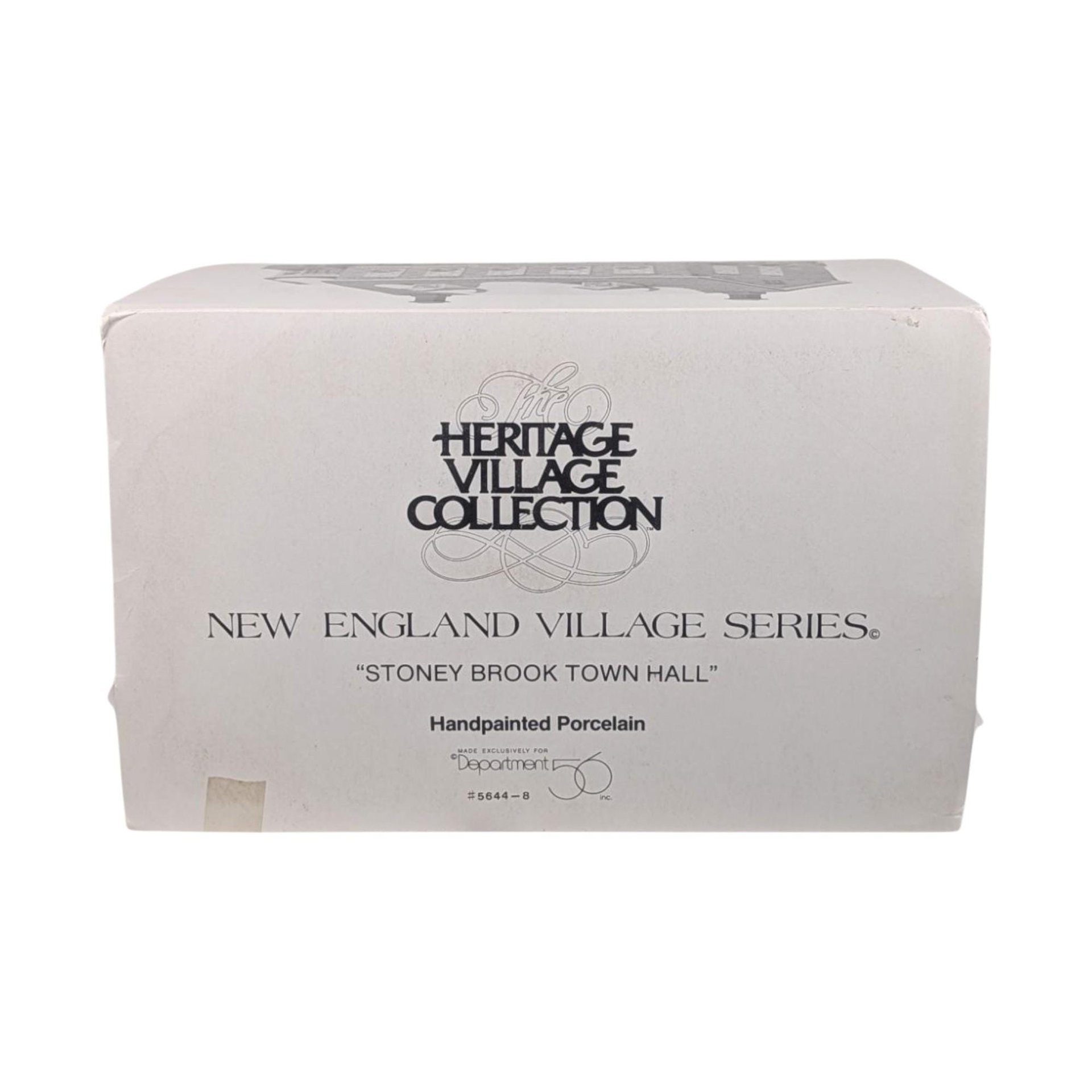 Vintage Dept 56 Stony Brook Town Hall: Lighted Porcelain New England Village