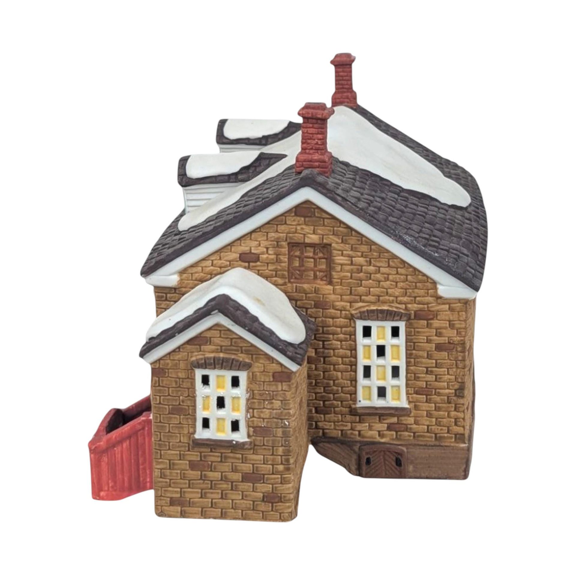 Vintage Dept 56 Stony Brook Town Hall: Lighted Porcelain New England Village