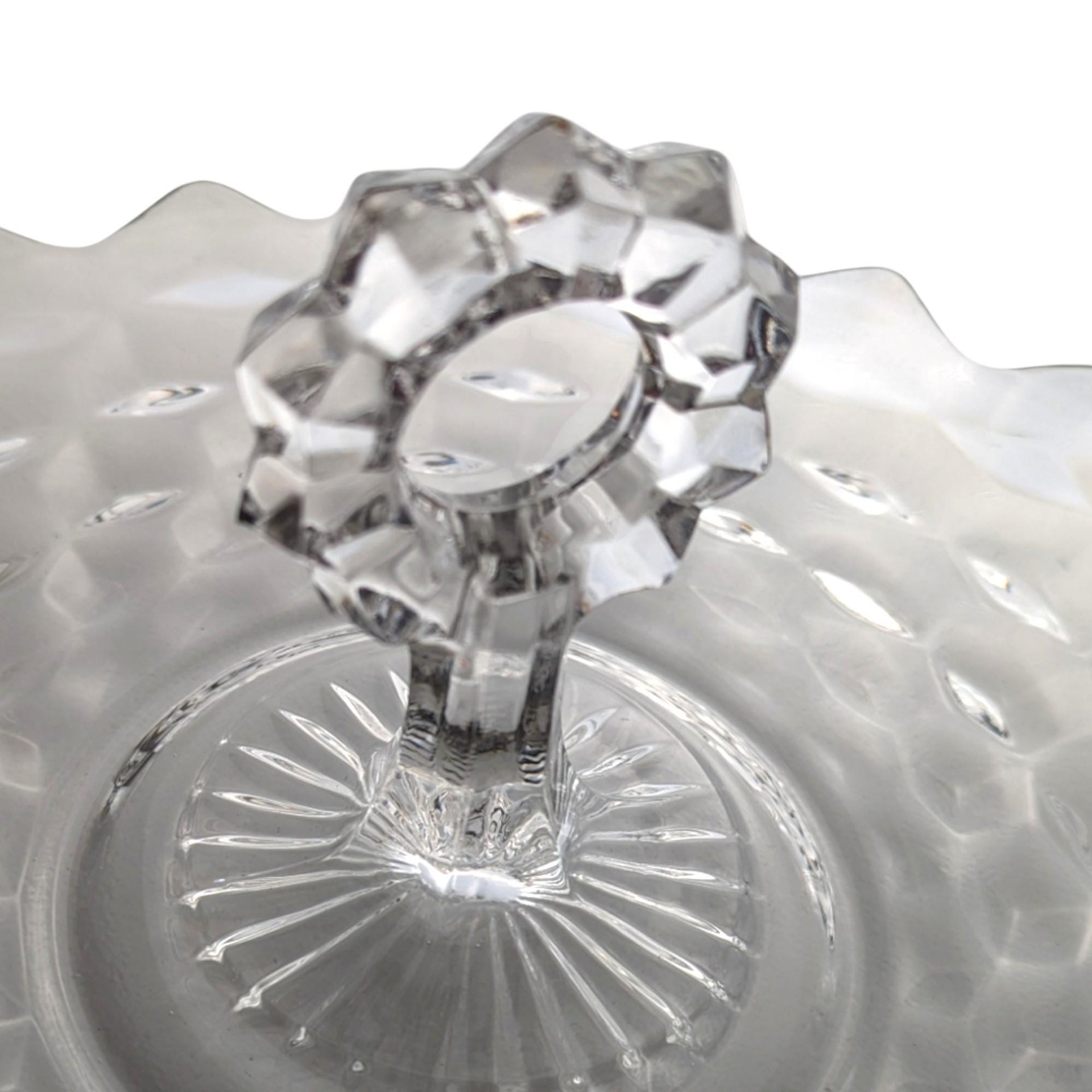 Vintage Fostoria American Serving Tray: Clear Glass Platter with Handle