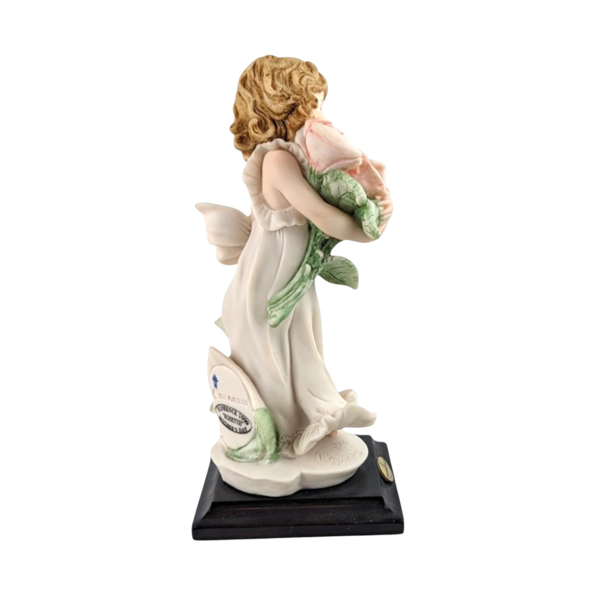 Vintage Florence Rosette Figurine: Giuseppe Armani Porcelain Girl with Roses