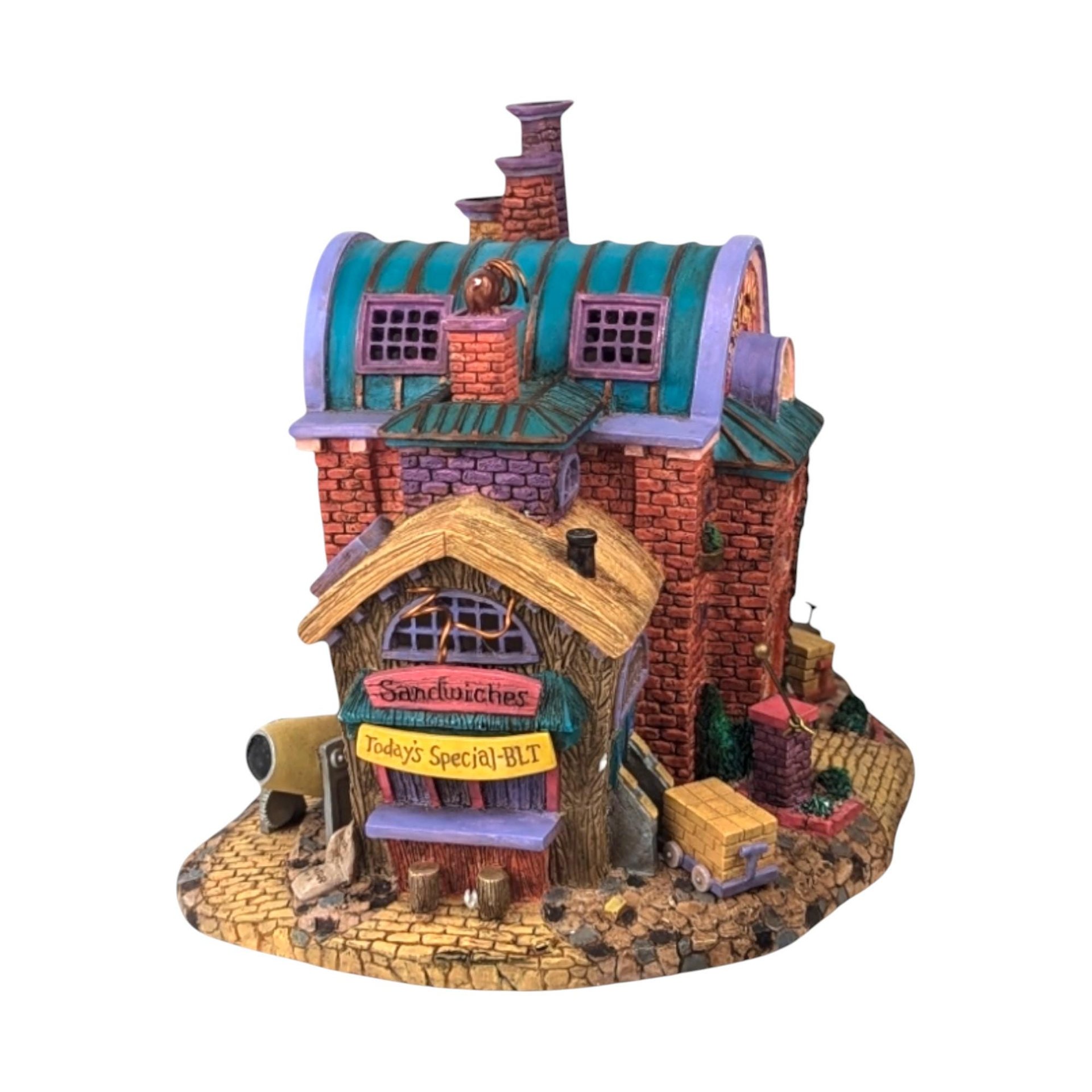 Vintage Dept 56 T.L. Pigs Brick Factory: Christmas Village Lit Building