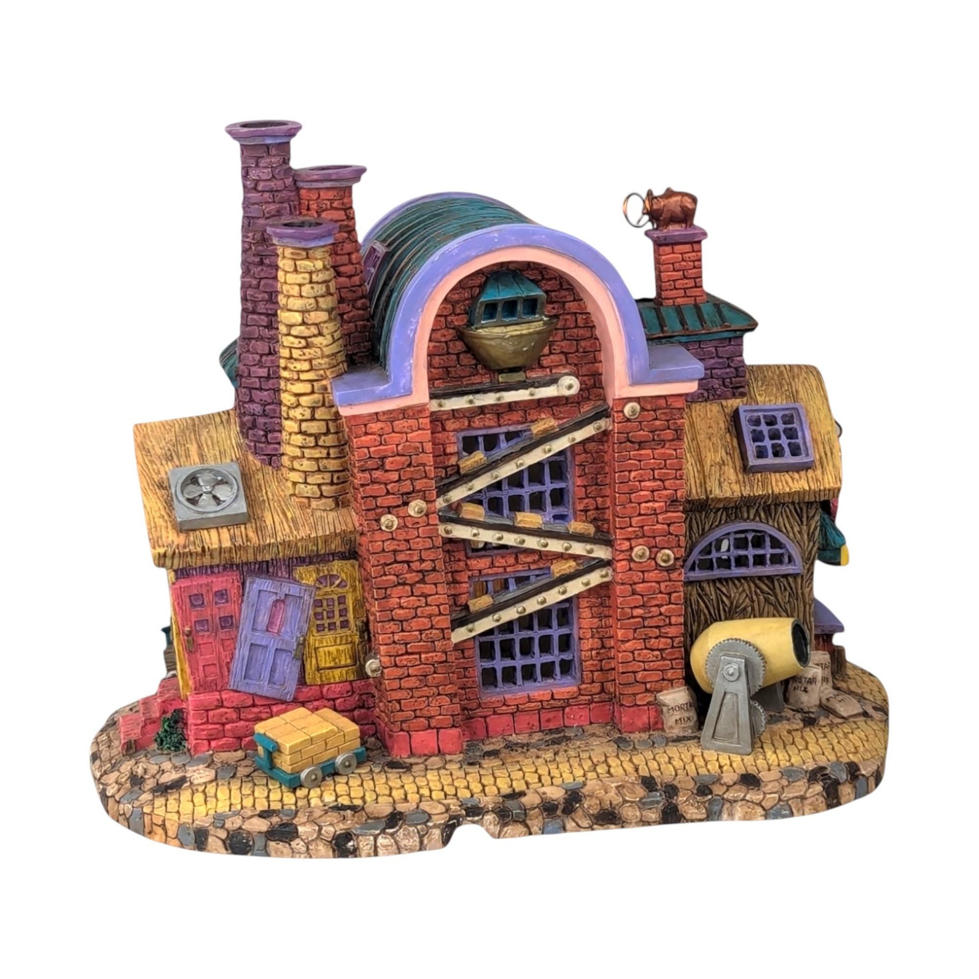 Vintage Dept 56 T.L. Pigs Brick Factory: Christmas Village Lit Building