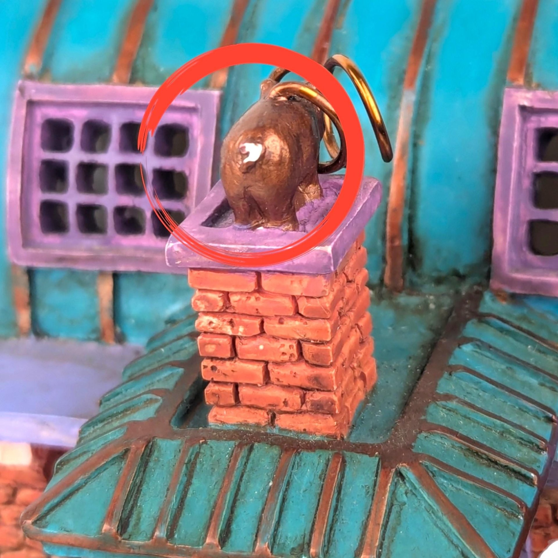 Vintage Dept 56 T.L. Pigs Brick Factory: Christmas Village Lit Building