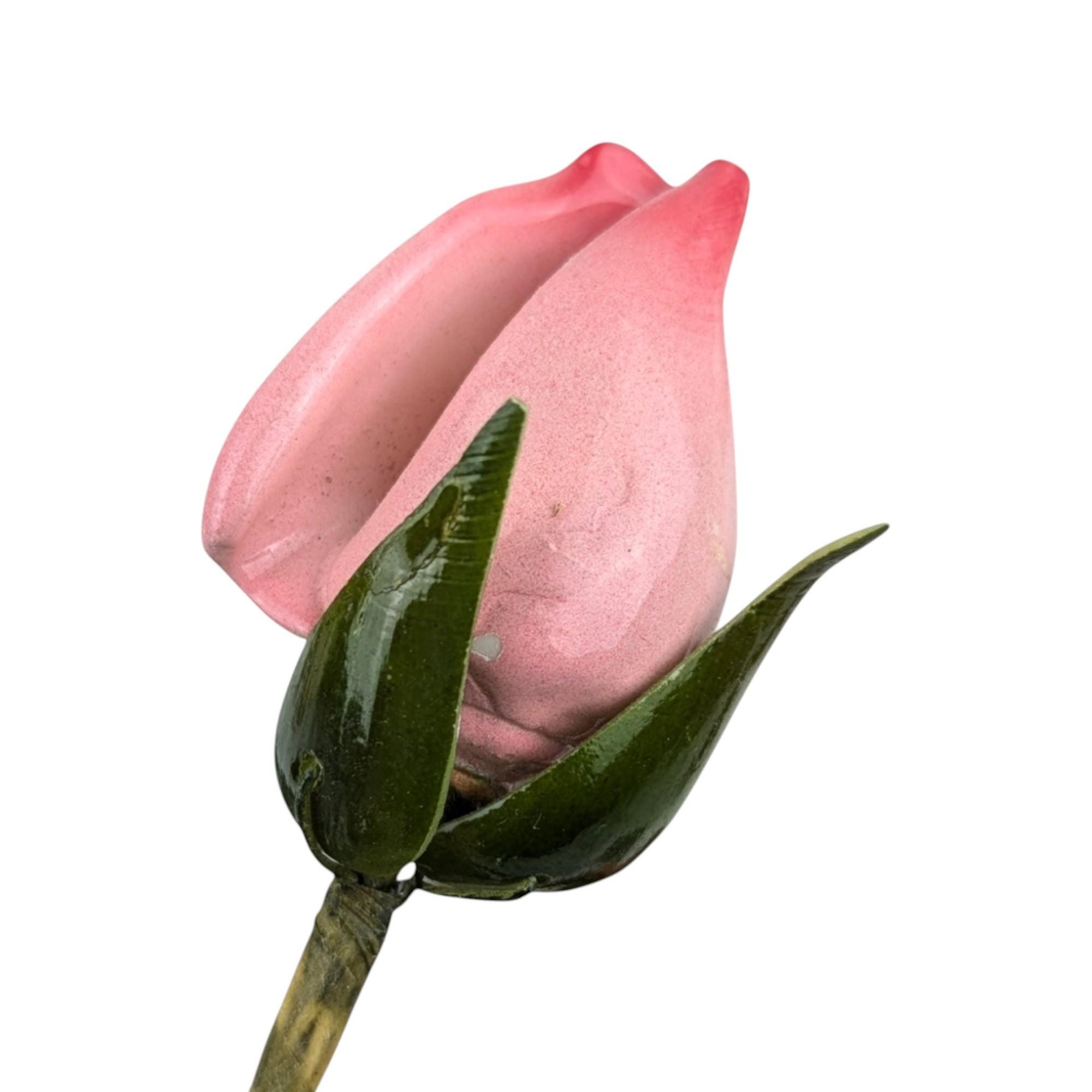 Vintage Glossy Artificial Rose Bunch - Mid Century Modern Faux Floral Decor