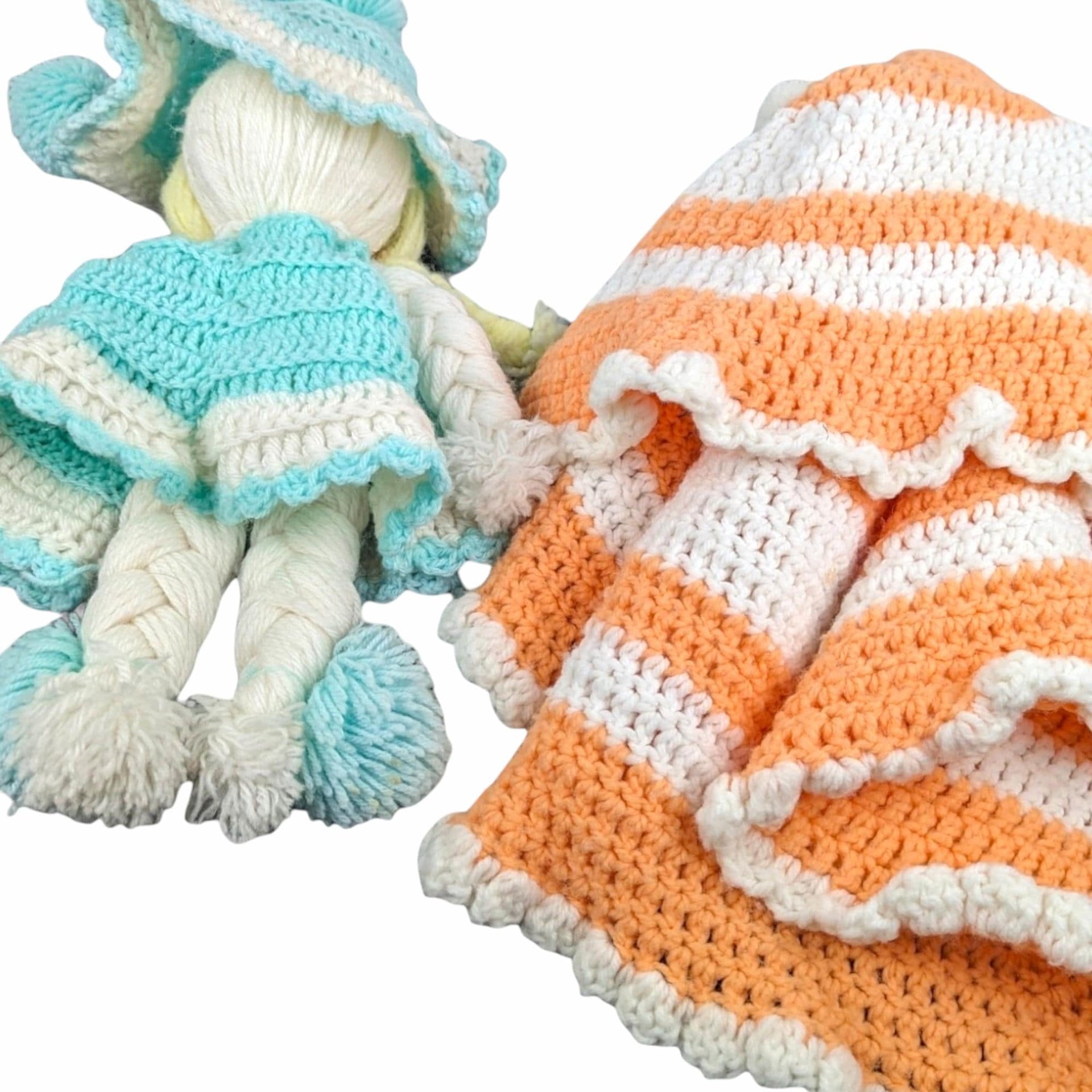 Vintage Hand Crocheted Dolls: Nursery Decor, Collectible Art