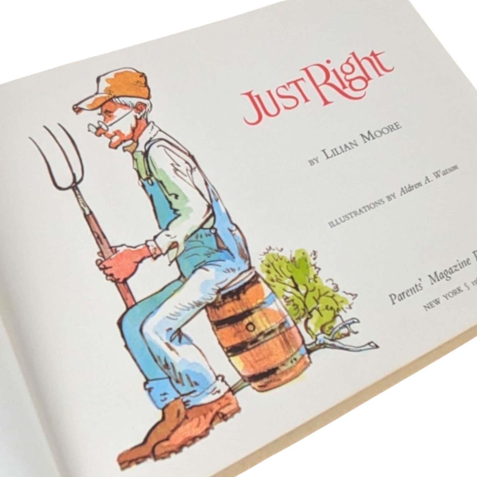 Vintage 1968 Children's Book: Just Right by Lilian Moore, Illustrated