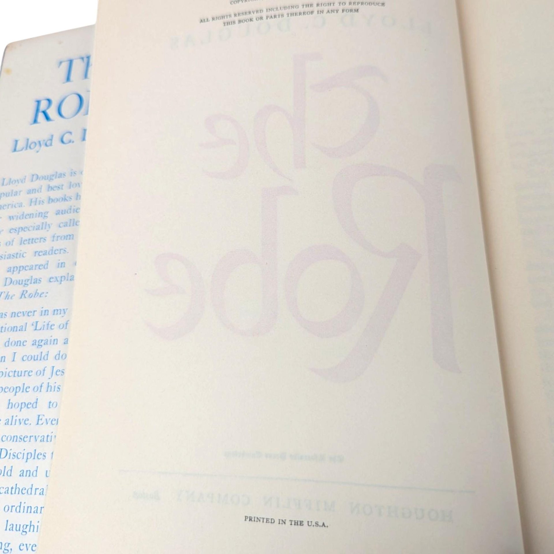 Vintage The Robe: Lloyd C. Douglas Hardcover Historical Fiction Book